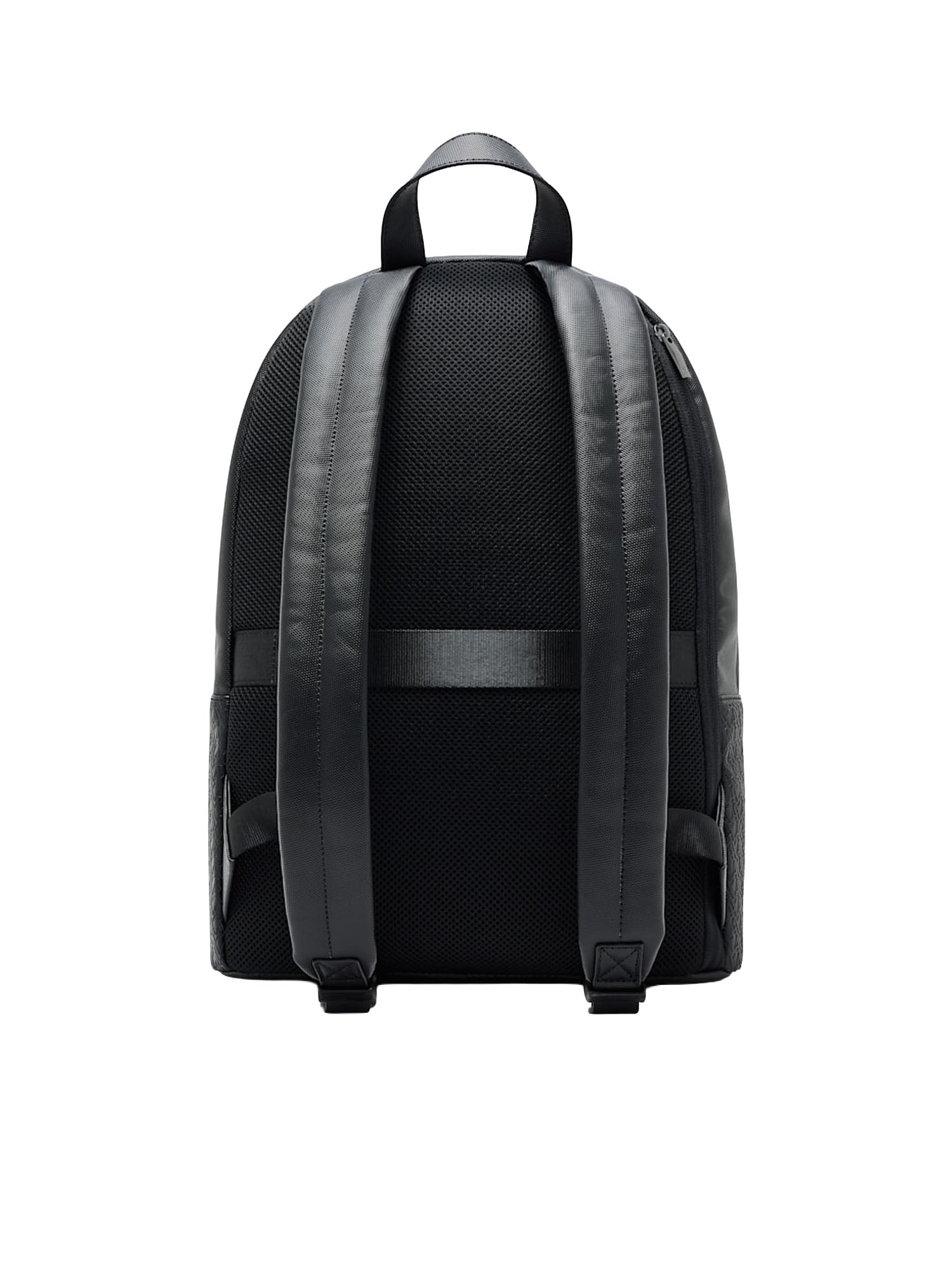 Armani Exchange Zaino con banda a contrasto con logo e tasca frontale Nero