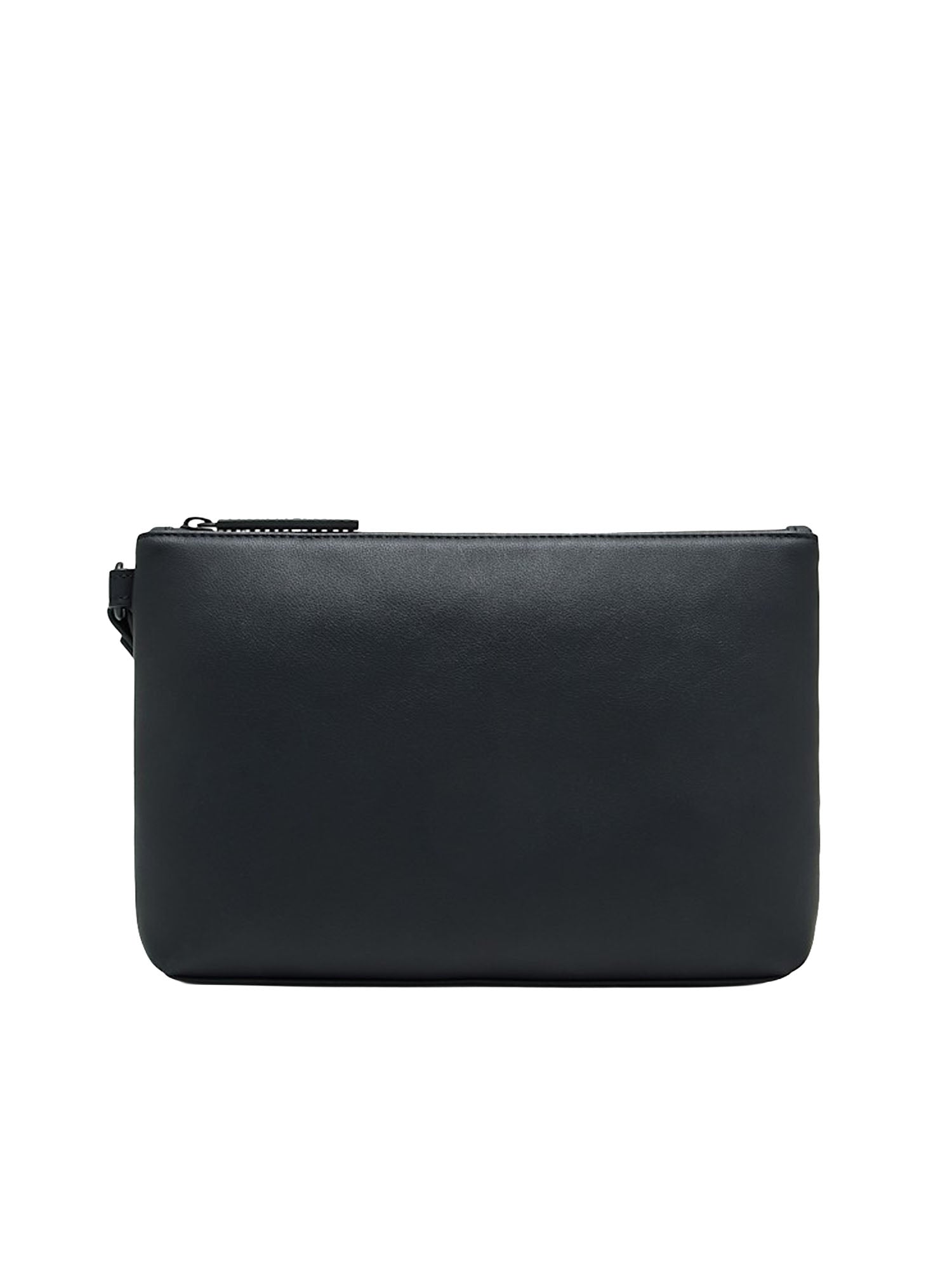 Armani Exchange Angel Pouch pochette in tessuto spalmato minimalista Nero