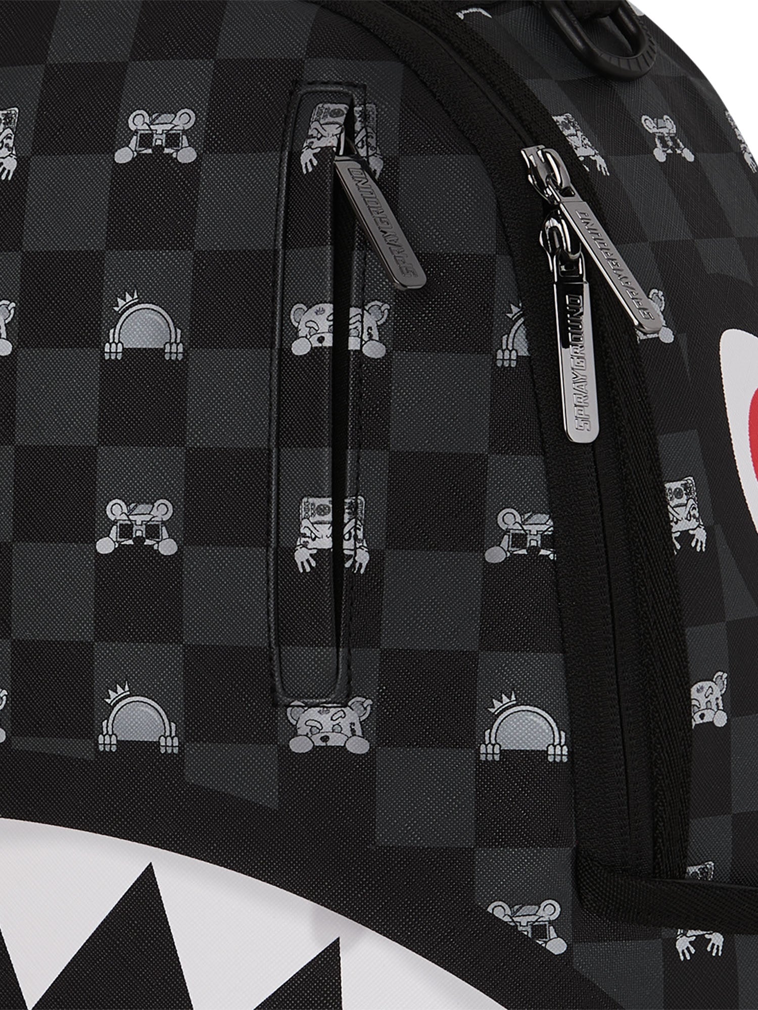 Sprayground Gray Peeking Character Check Dlxsv Backpack Nero