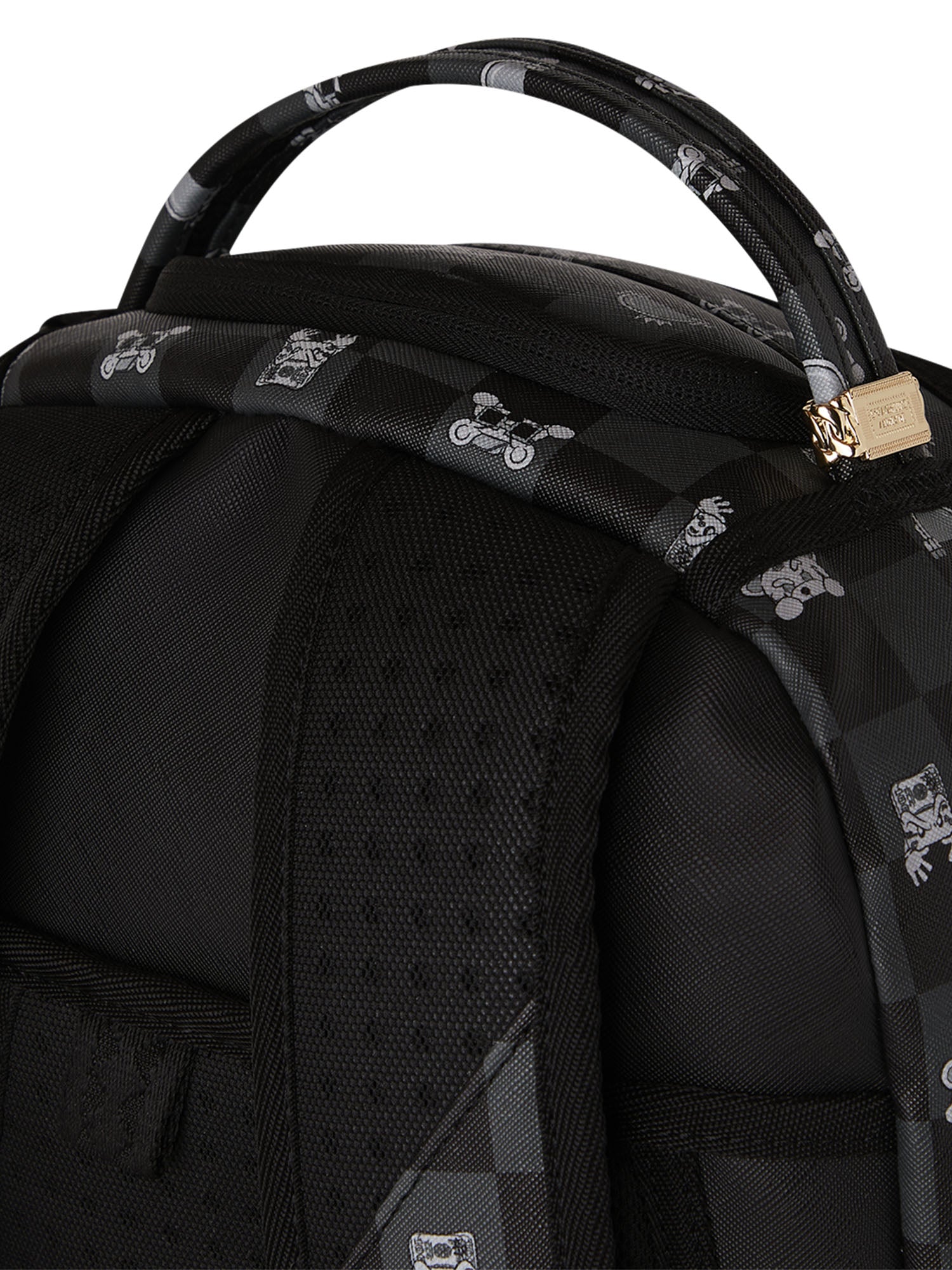 Sprayground Gray Peeking Character Check Dlxsv Backpack Nero