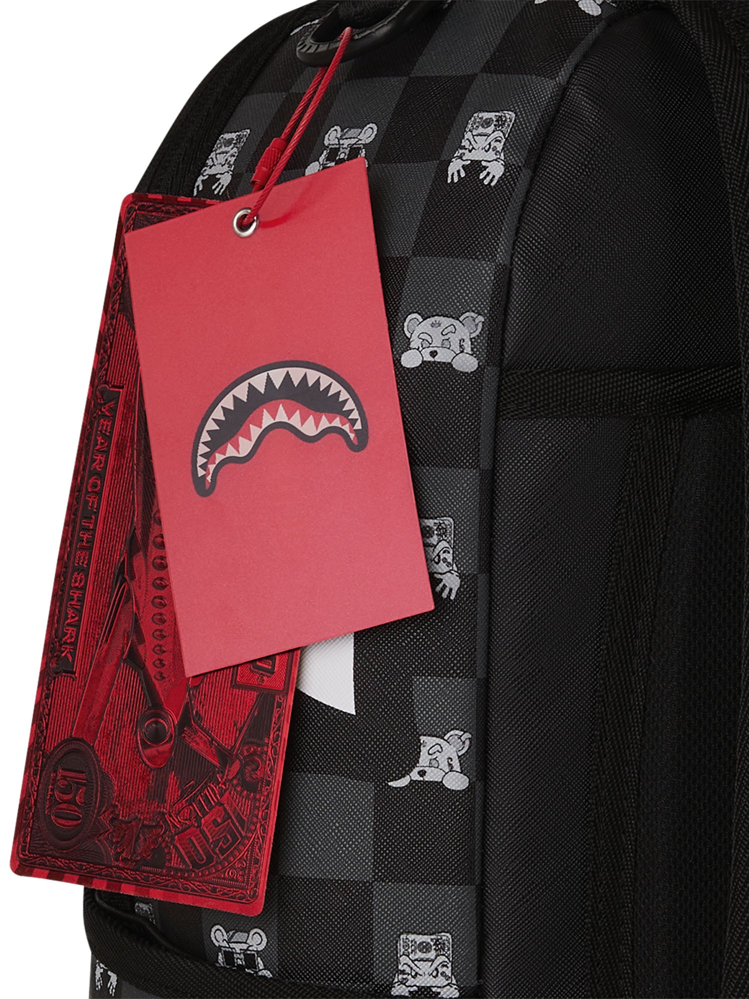 Sprayground Gray Peeking Character Check Dlxsv Backpack Nero