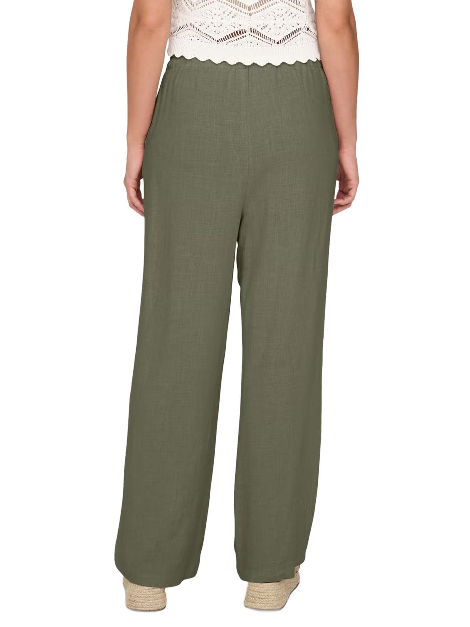 Only Pantaloni ONLSIESTA Straight Fit Lino Verde