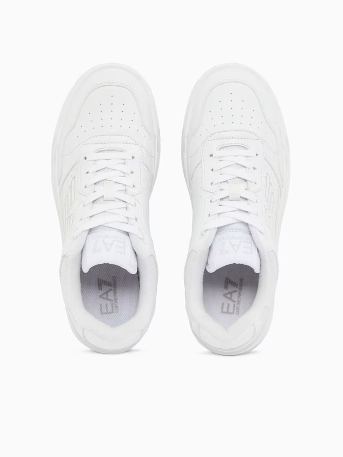 Ea7 Sneakers stringate con logo laterale e suola in gomma Bianco