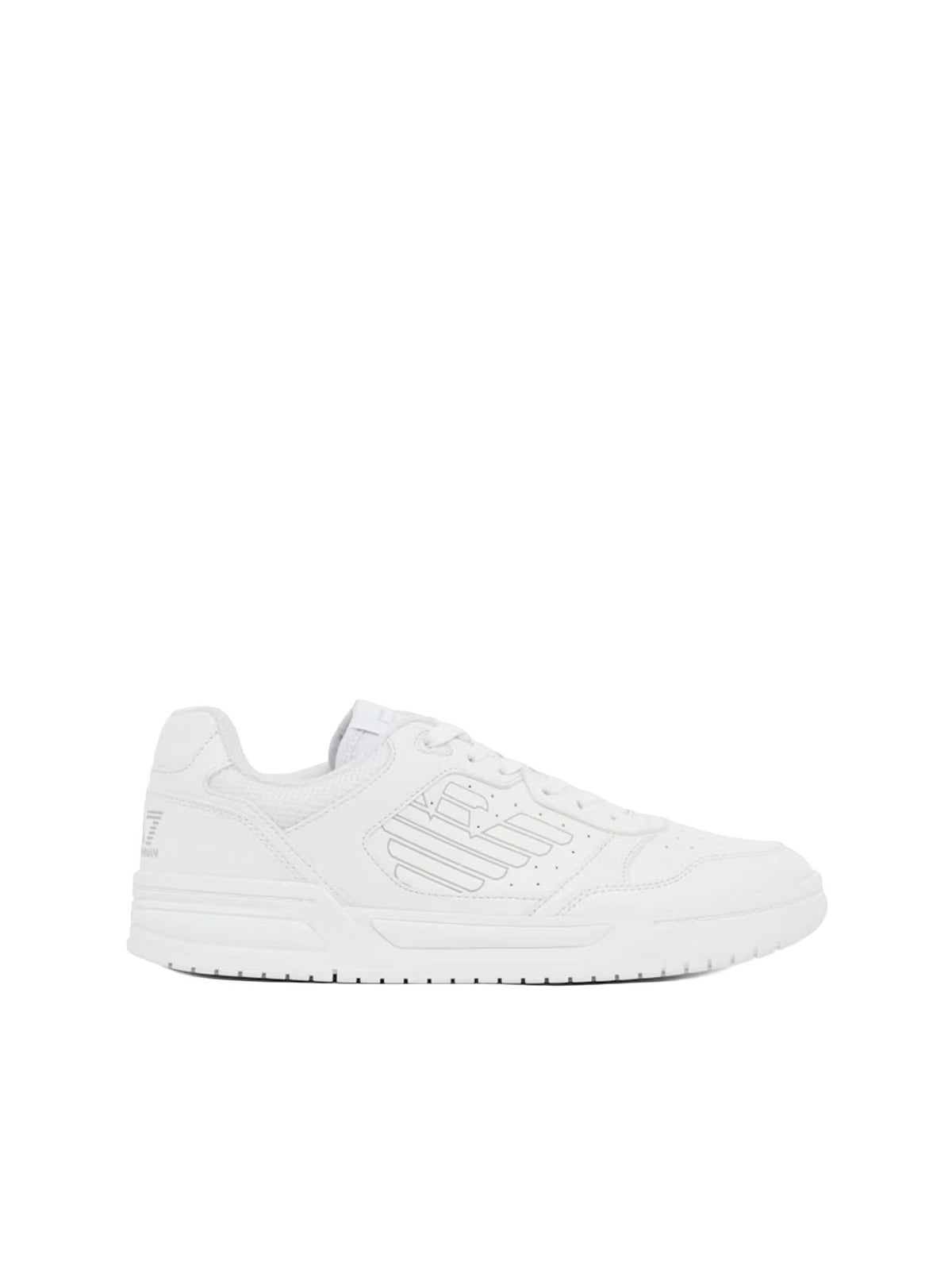 Ea7 Sneakers stringate con logo laterale e suola in gomma Bianco