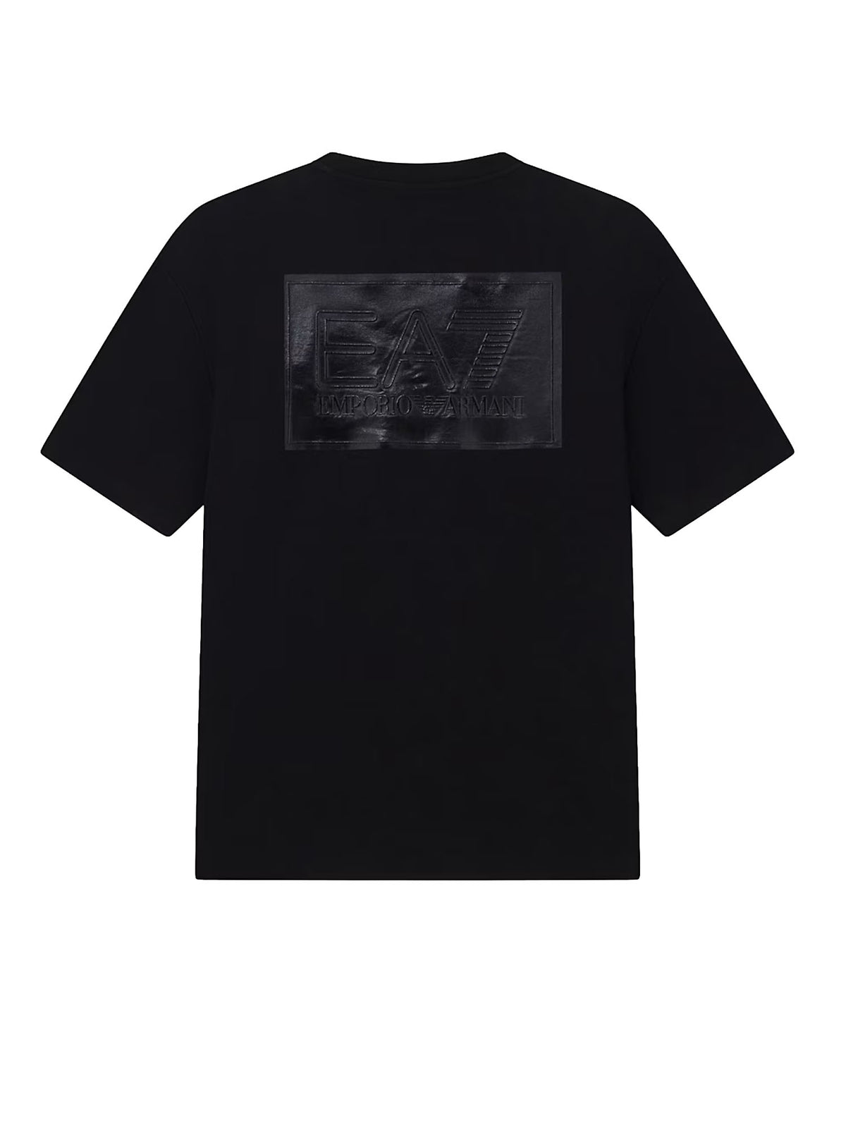 Ea7 T-shirt oversize in cotone con logo sul retro Nero