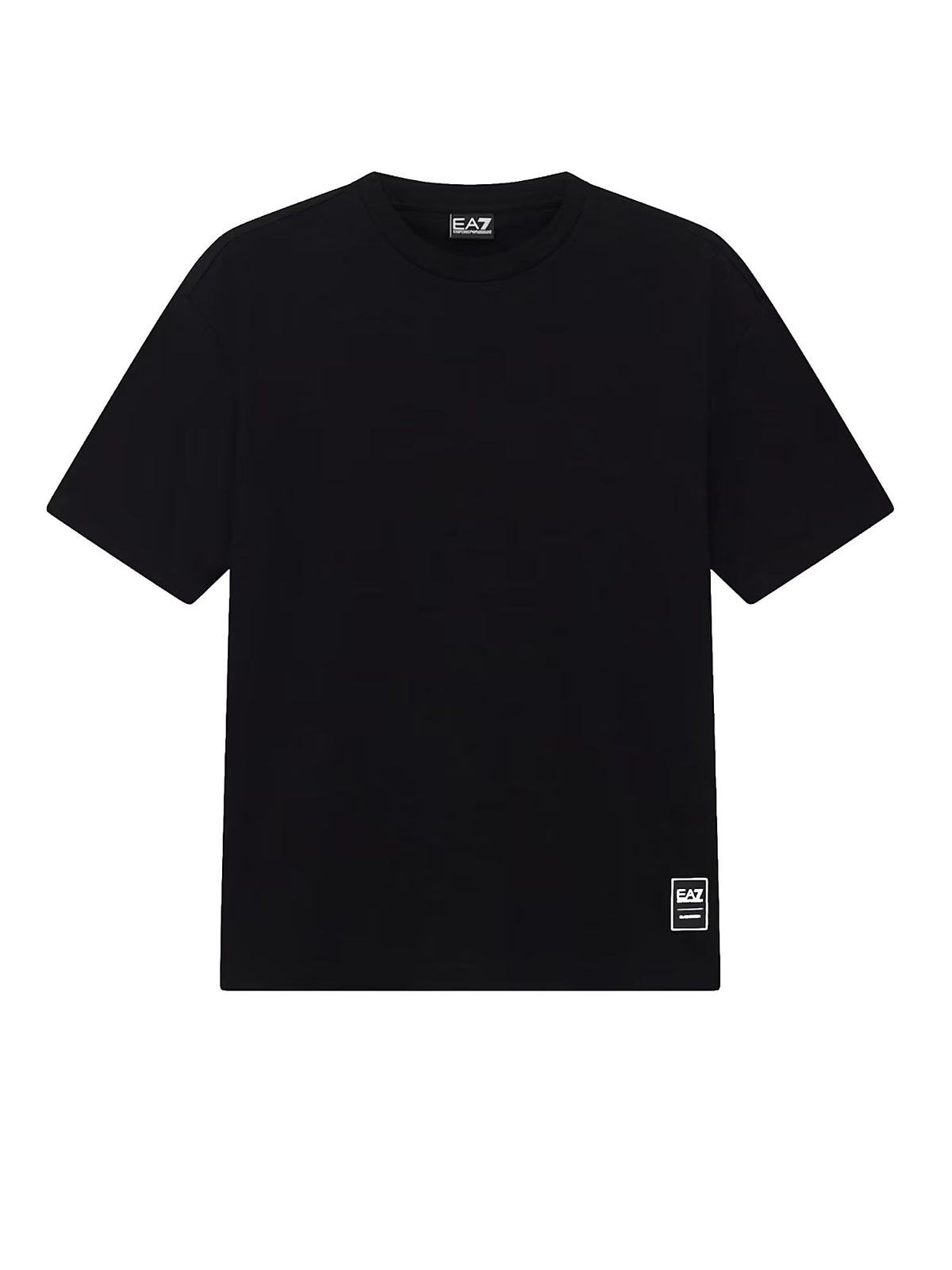 Ea7 T-shirt oversize in cotone con logo sul retro Nero