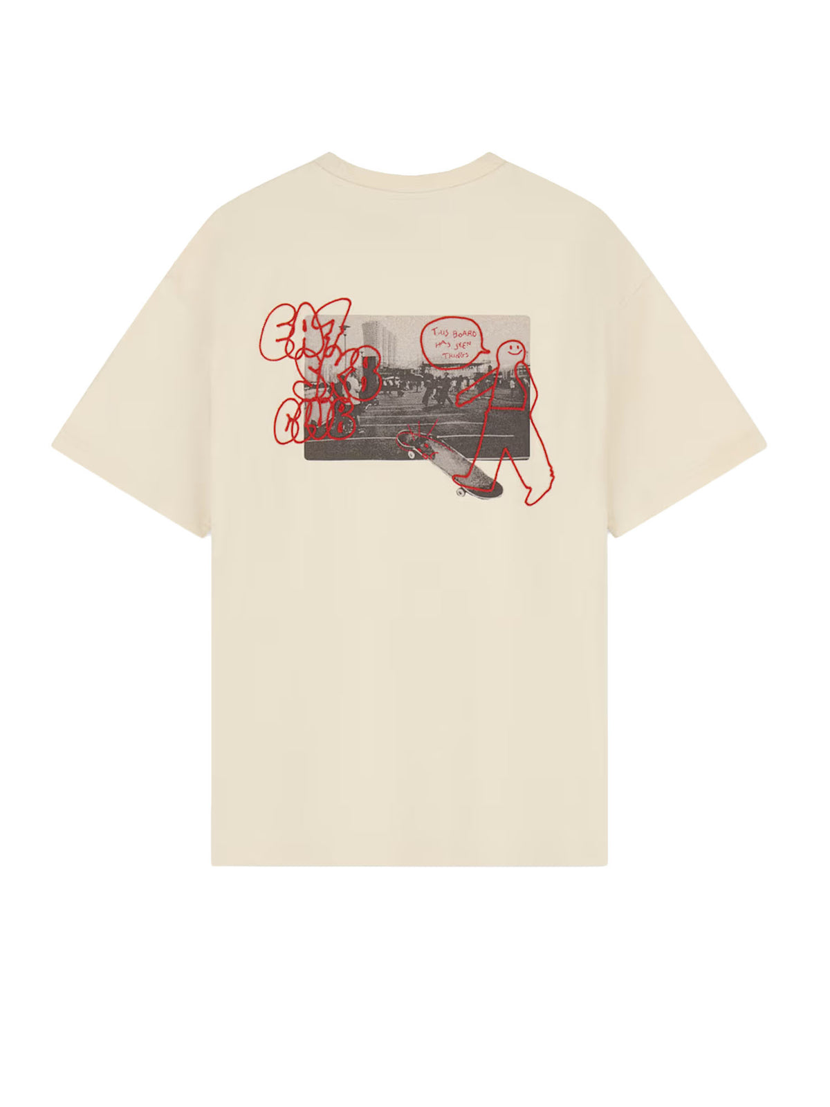 Ea7 T-shirt Urban Skate over in jersey di cotone Beige