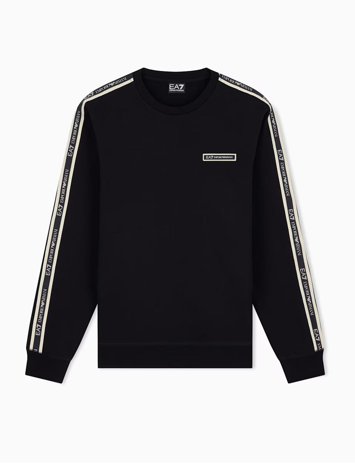 Ea7 Felpa Logo Series regular in jersey Nero