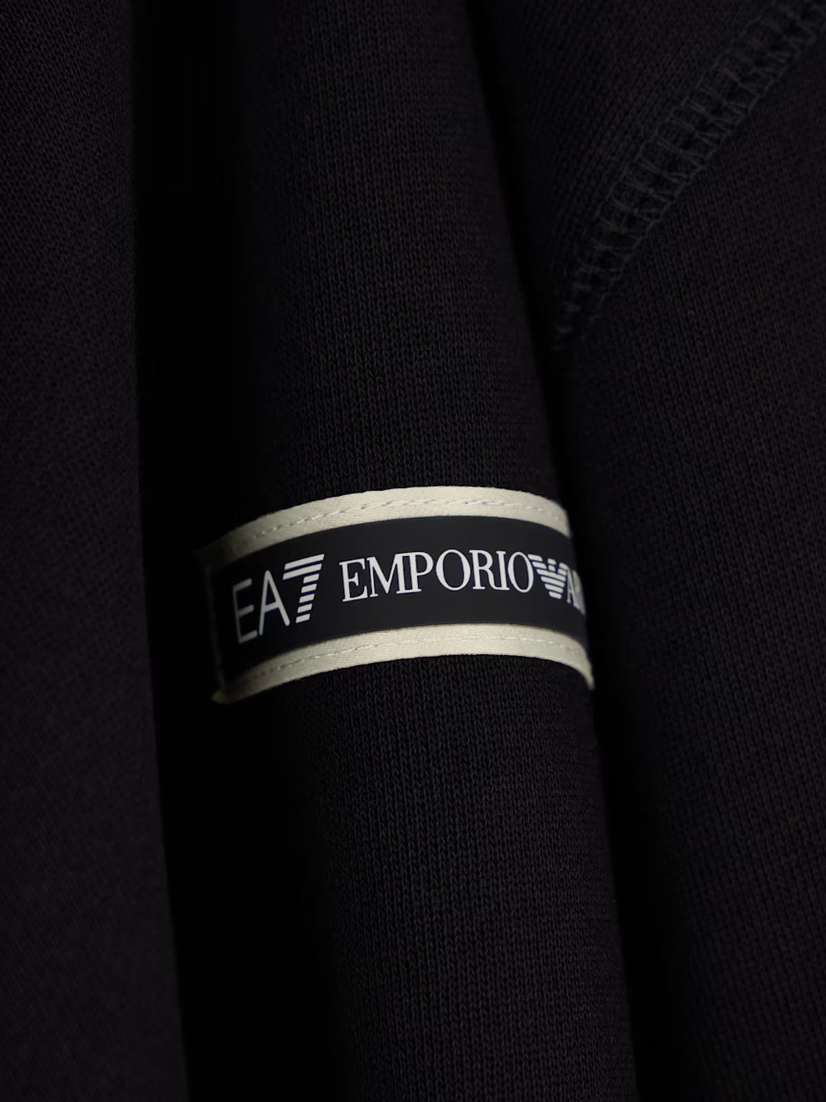 Ea7 Felpa Logo Series regular in jersey Nero