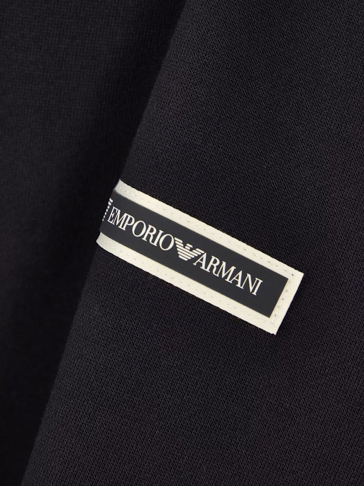 Ea7 Felpa Logo Series con cappuccio e zip in cotone Nero