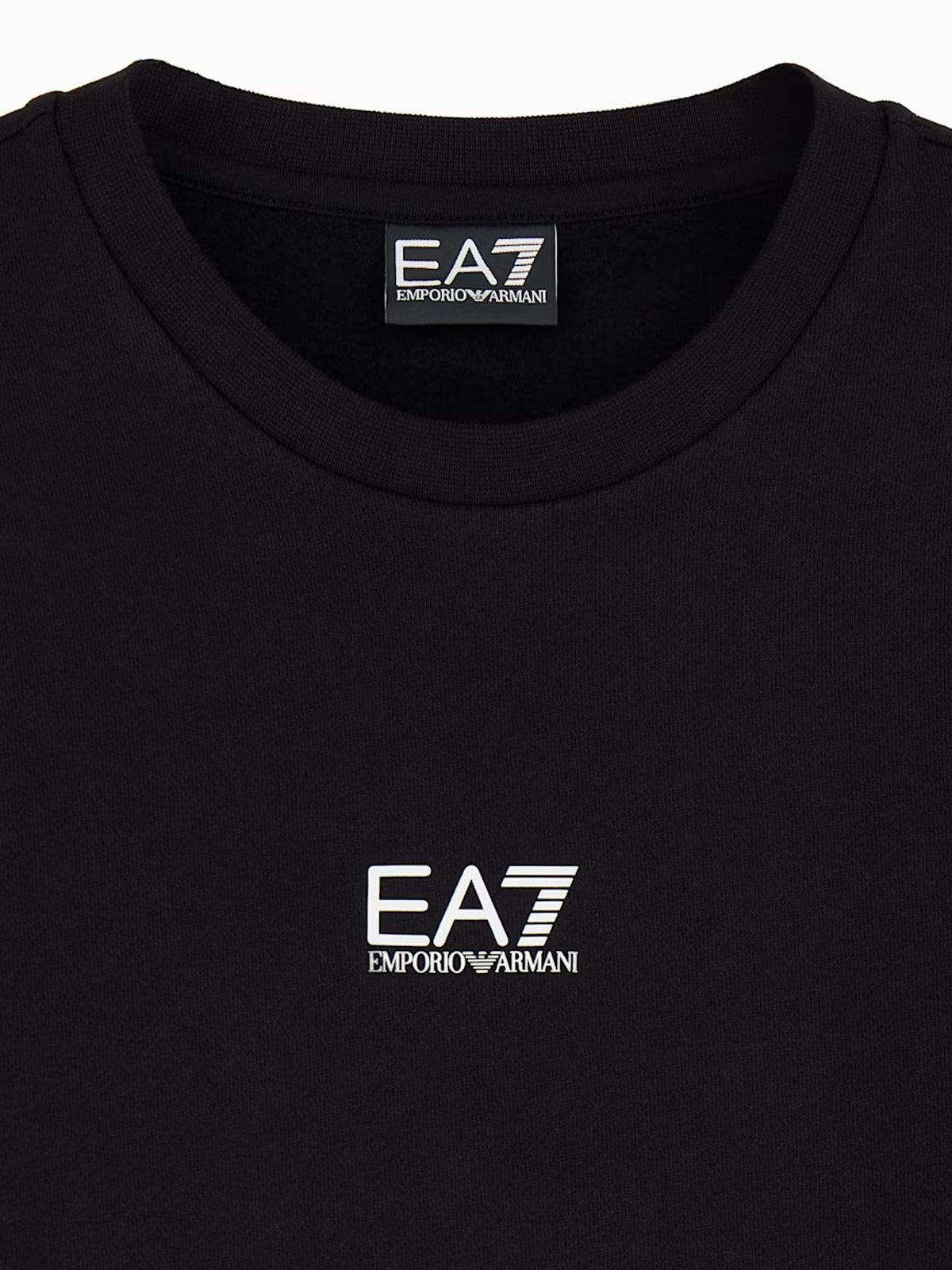 Ea7 Felpa girocollo con logo sul petto Core Identity Nero