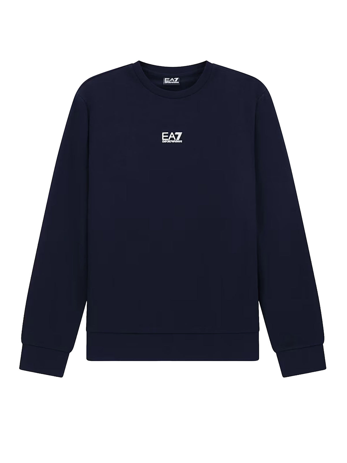 Ea7 Felpa girocollo con logo sul petto Core Identity Blu
