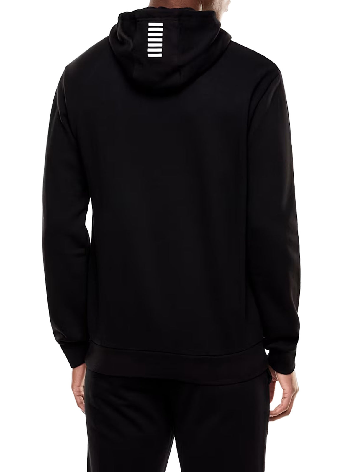 Ea7 Felpa misto cotone con cappuccio e tasca Core Identity Nero