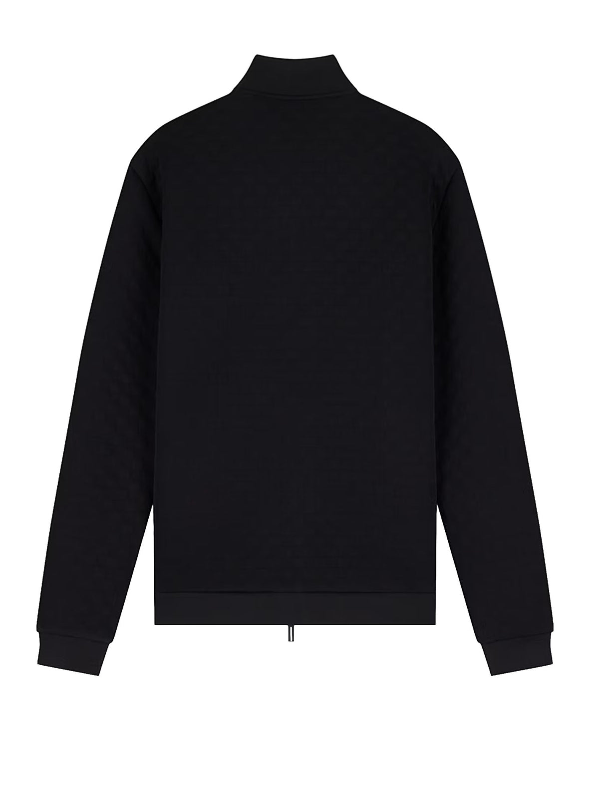 Ea7 Felpa Premium Label fullzip in jersey con dettagli in maglia Nero