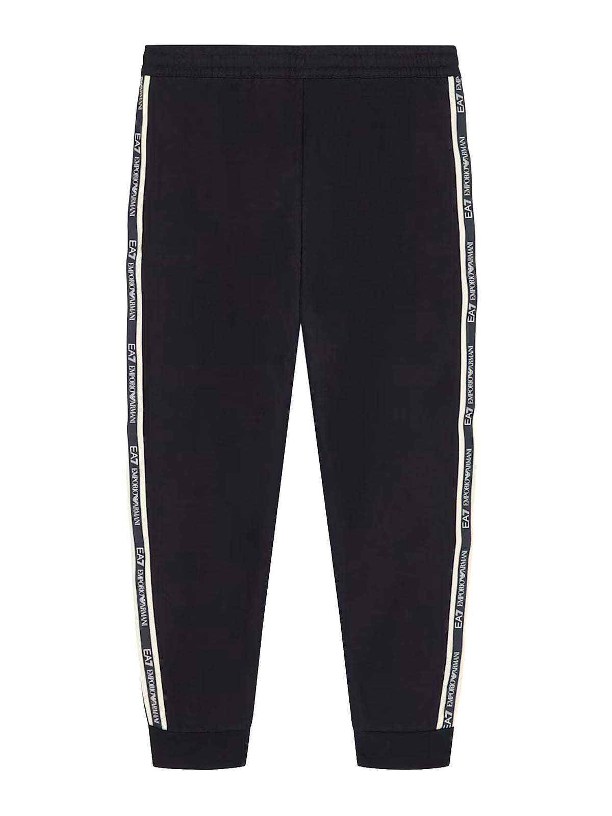 Ea7 Pantaloni Logo Series slim con bande laterali Nero