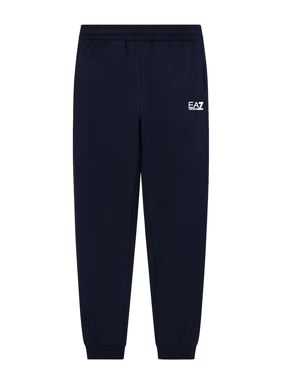 Ea7 Jogger cotone con coulisse e fondo a costine Core Identity Blu