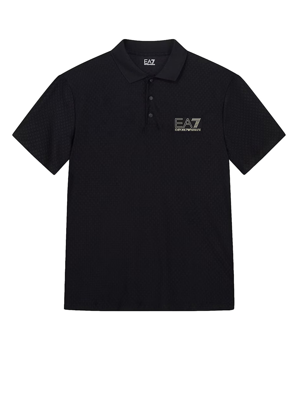 Ea7 Polo Premium Label vestibilità regolare in jersey Nero