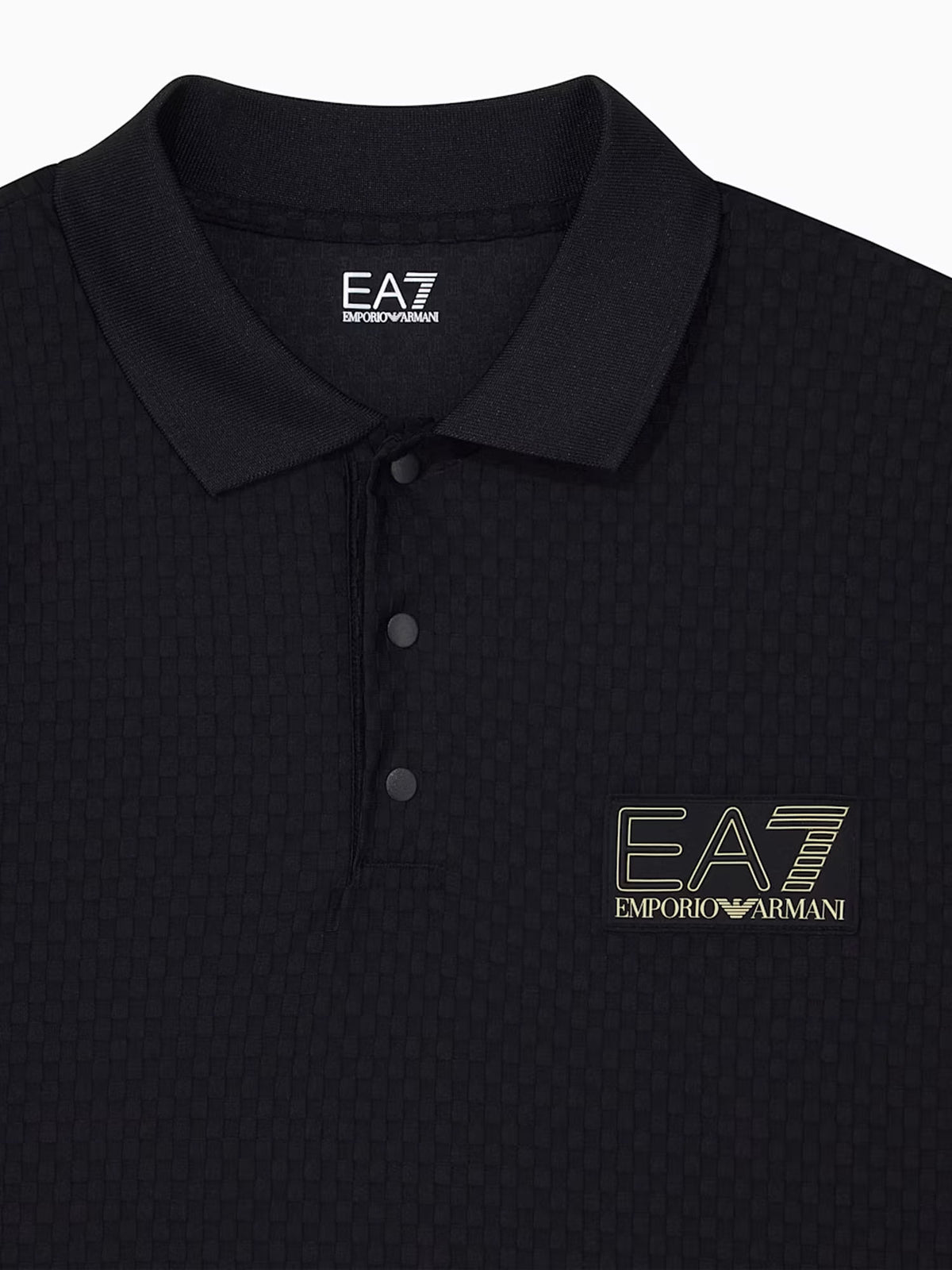 Ea7 Polo Premium Label vestibilità regolare in jersey Nero