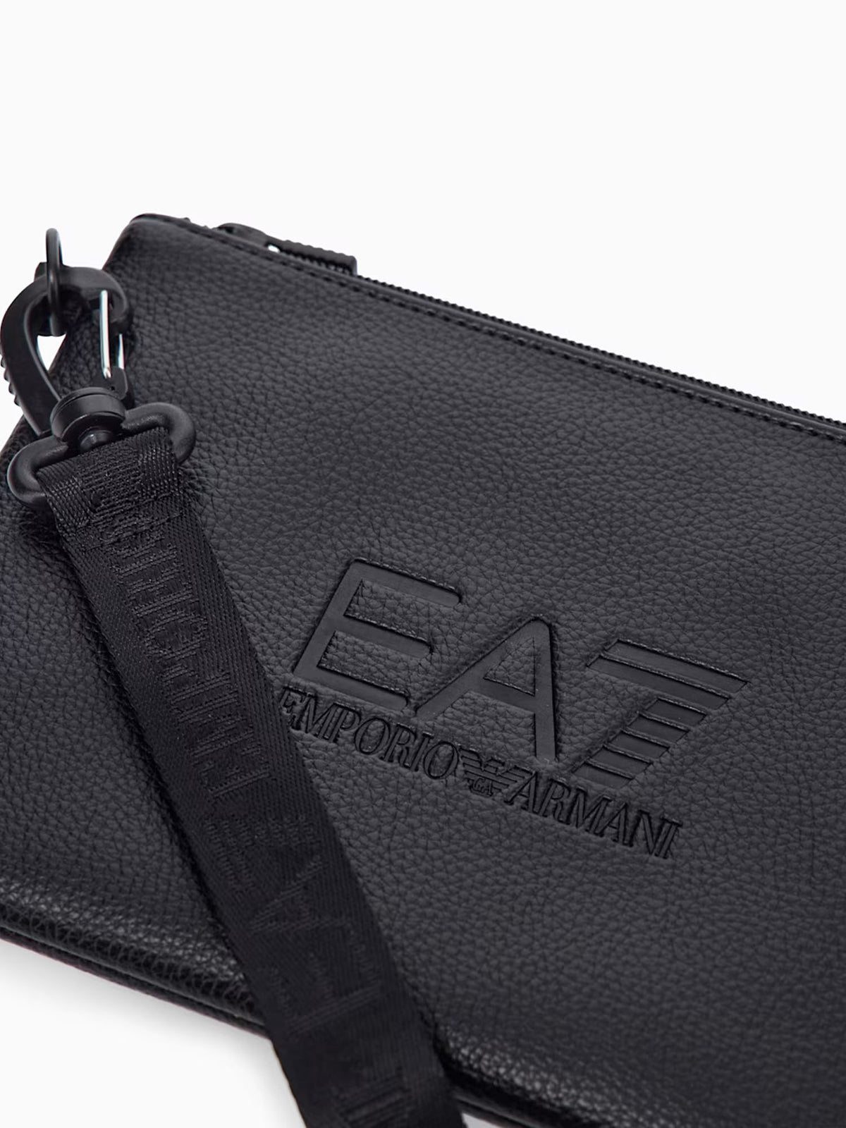 Ea7 Pochette con logo a rilievo e cinturino removibile Nero