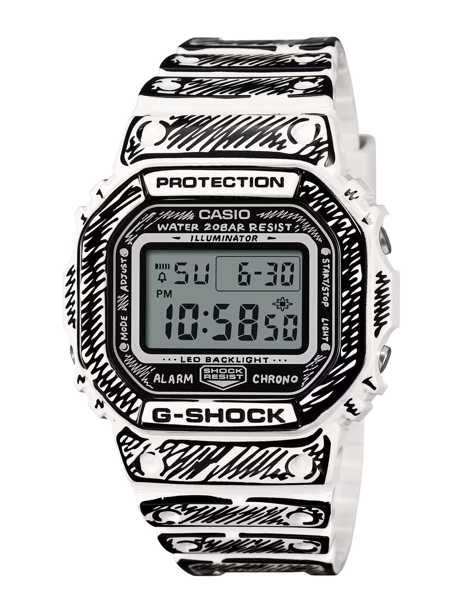 Casio Orologio DW-5600JV G-Shock x Joshua Vides Bianco