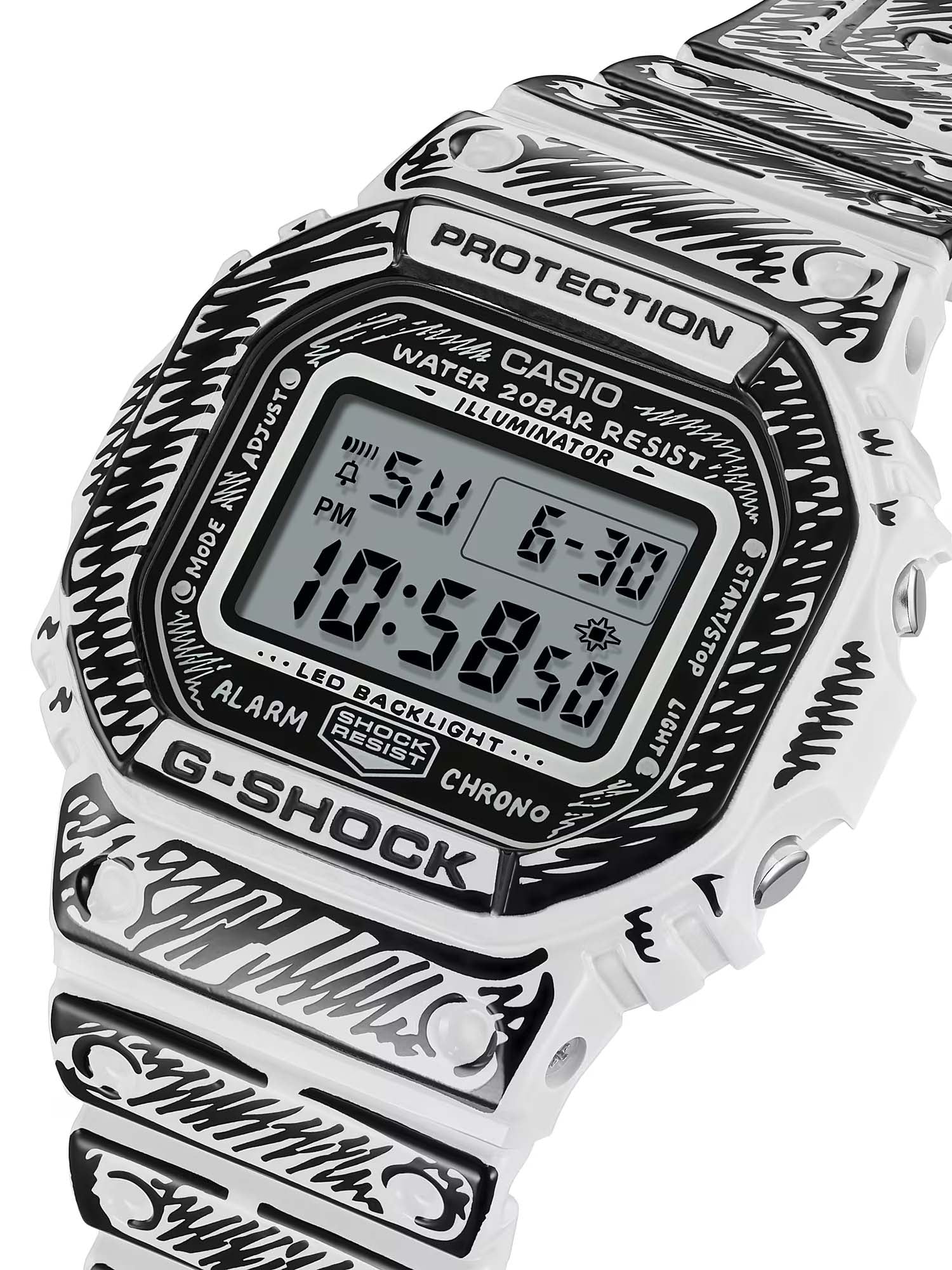 Casio Orologio DW-5600JV G-Shock x Joshua Vides Bianco