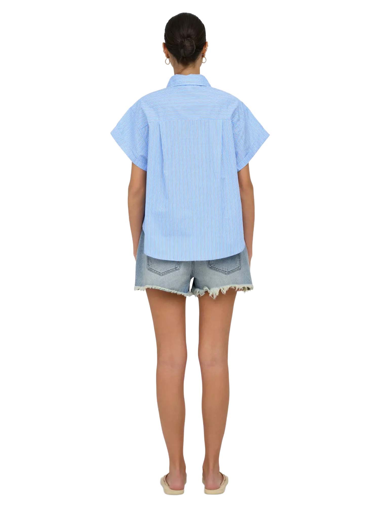 Only Camicia Onlkeri S/S Fold Shirt Wvn Bianco