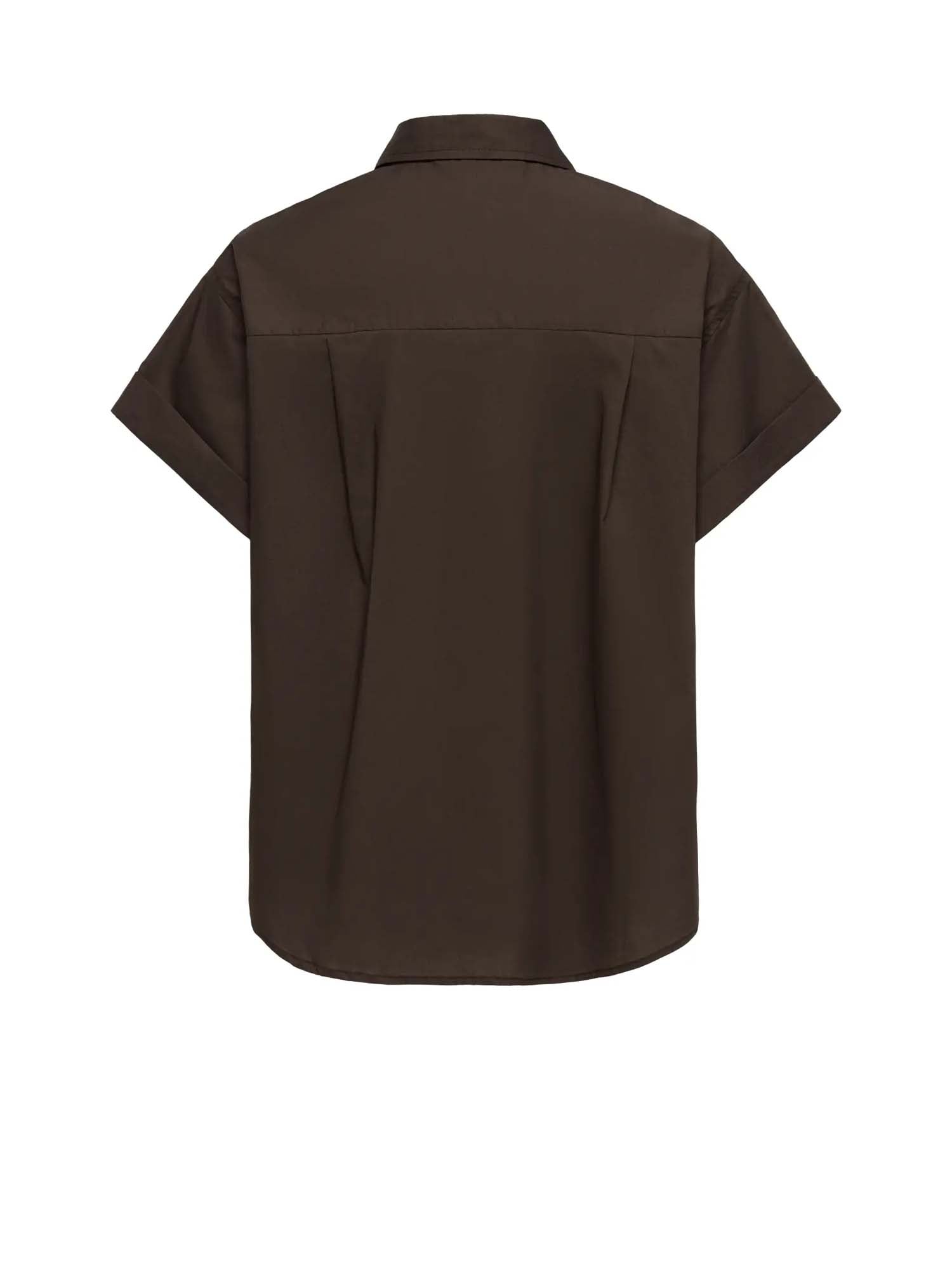 Only Camicia Onlkeri S/S Fold Shirt Wvn Marrone