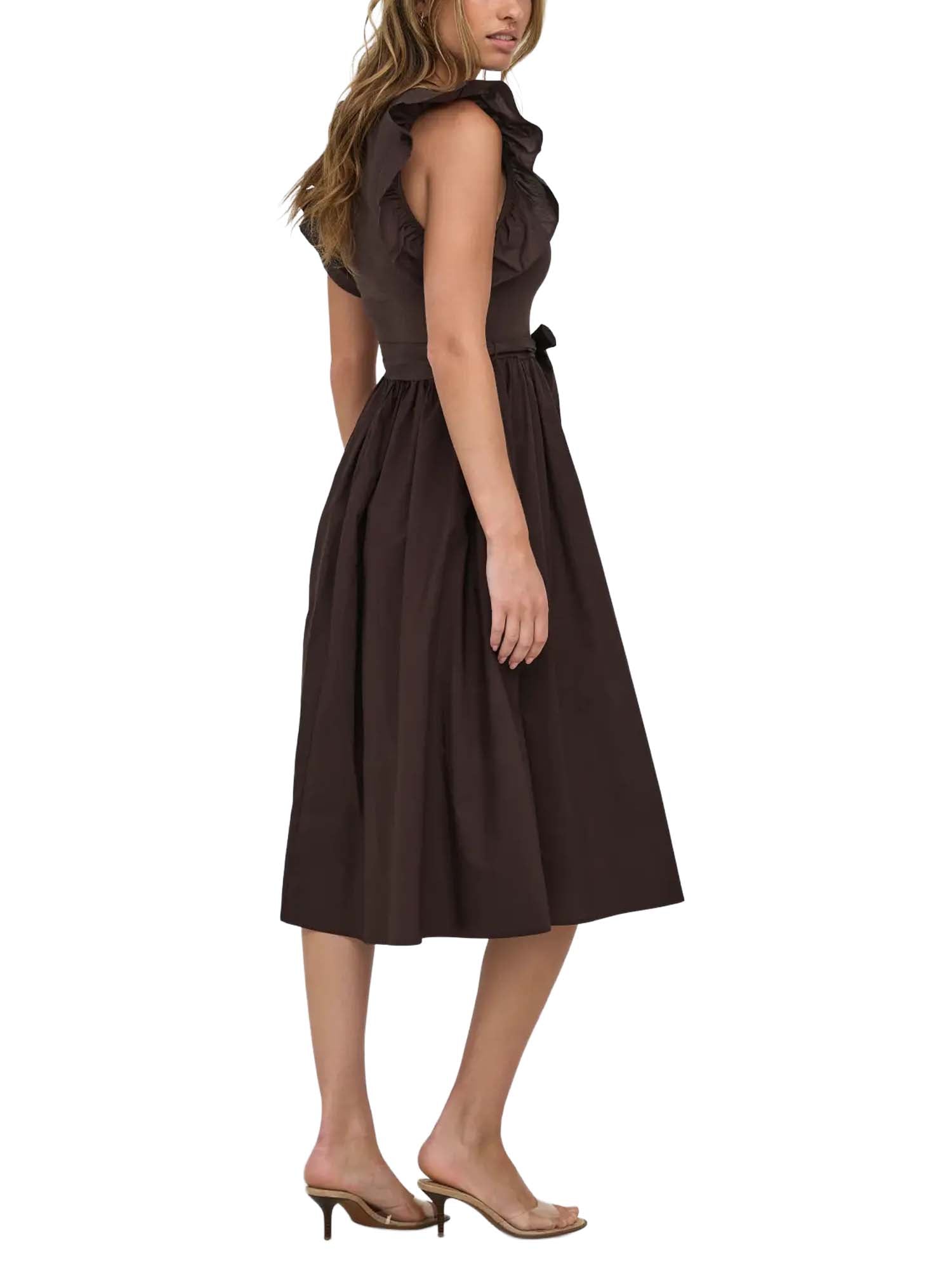 Only Vestito Onlavalora S/L Long Belt Dress Nero