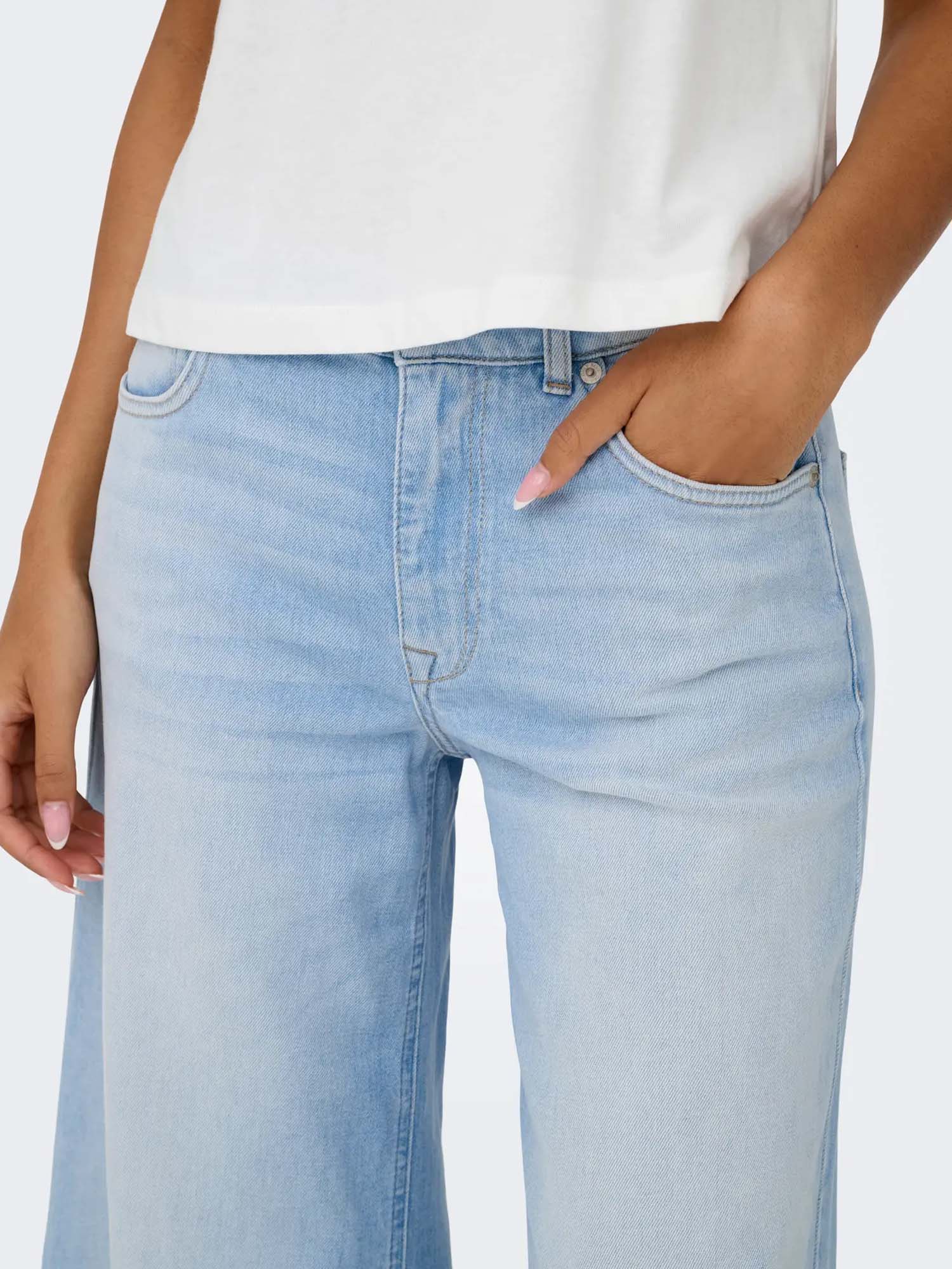 Only Jeans Onlcalifornia Mw Wd Flar Azzurro