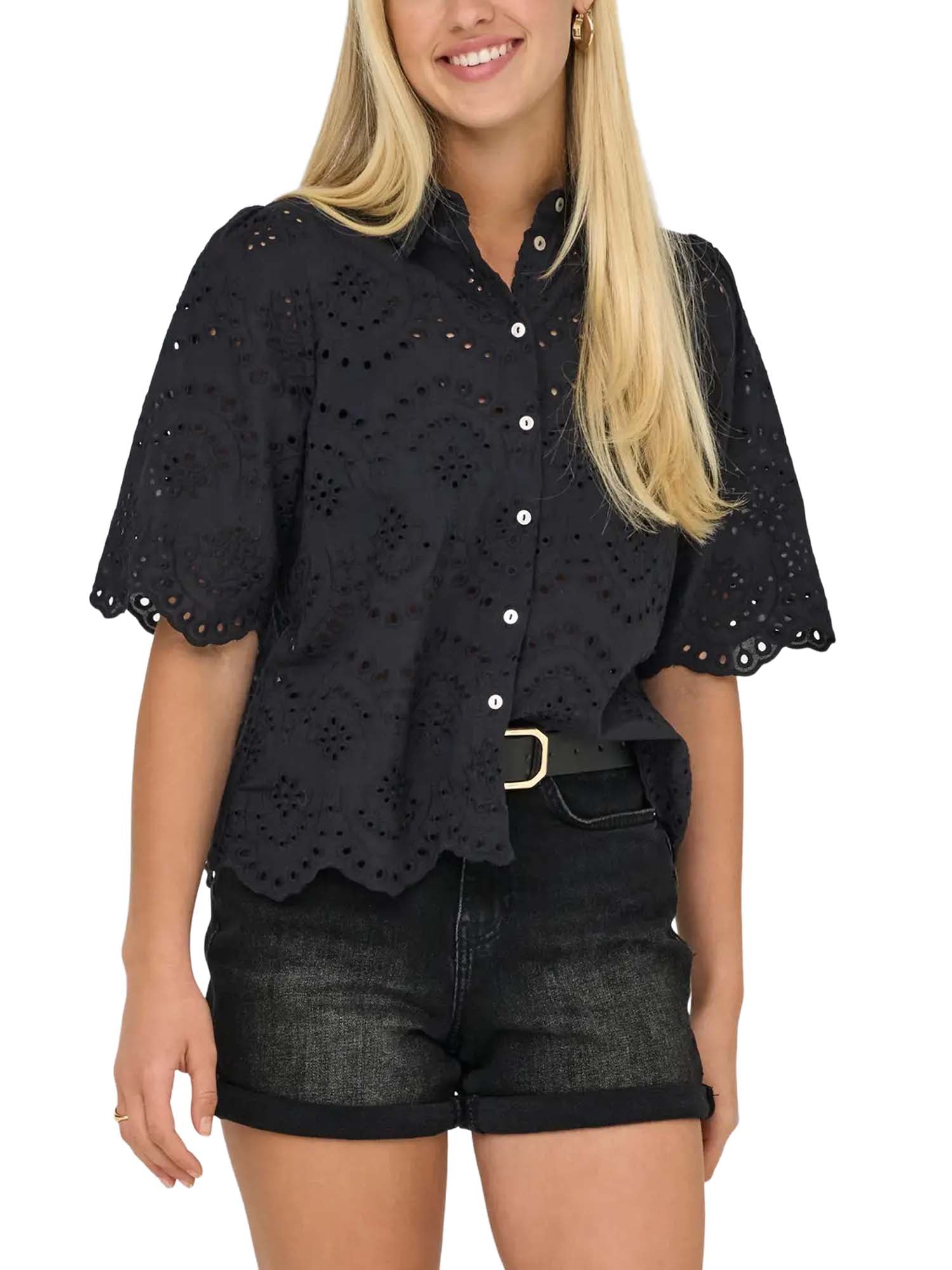 Only Onlvalais S/S Shirt Nero