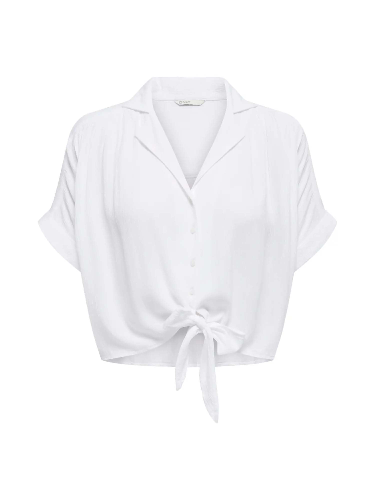 Only Camicia Onlpaula Life S/S Tie Shirt Bianco