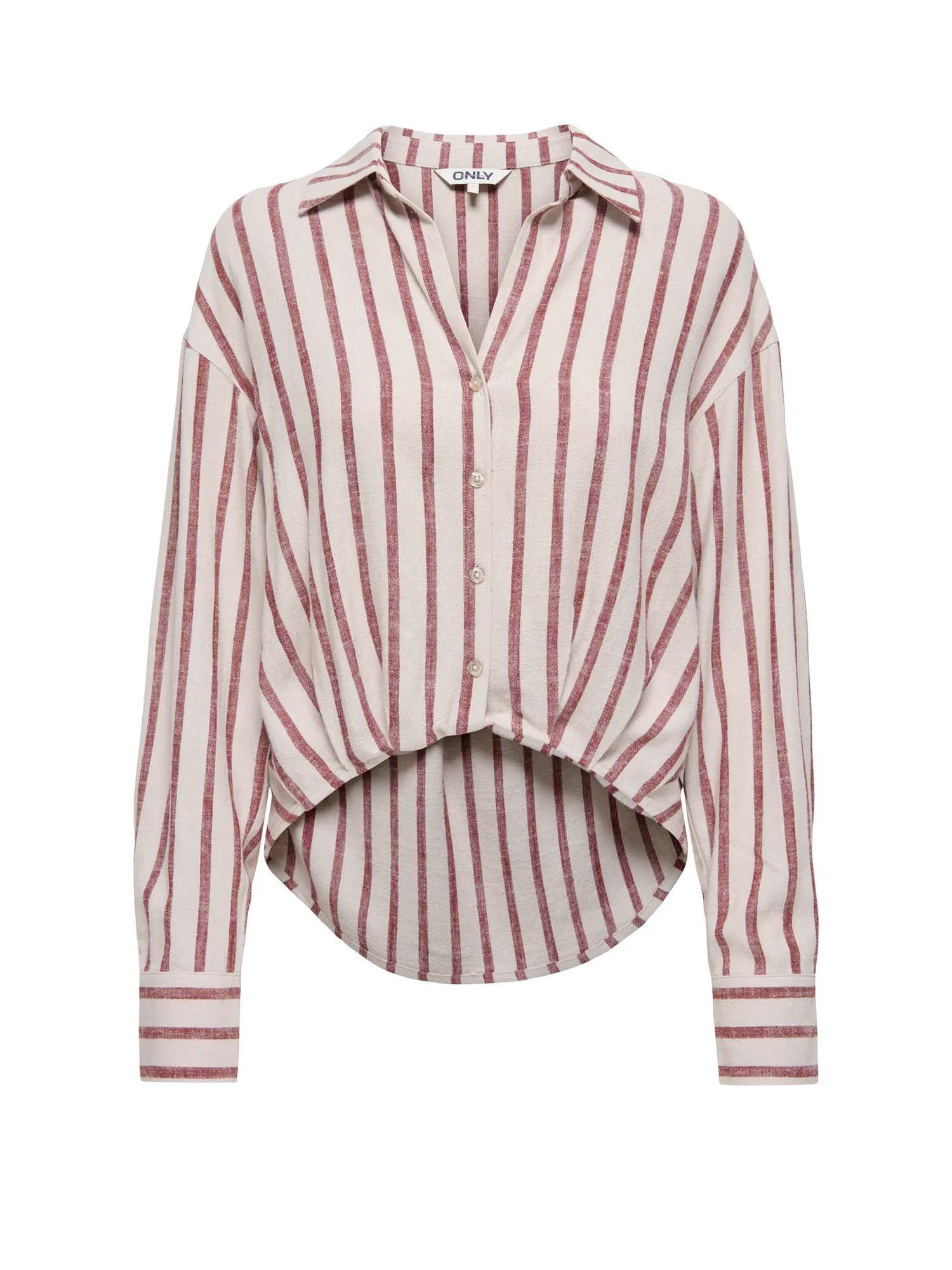 Only Camicia Onlsiesta L/S Linen Bl Balloon Multicolore
