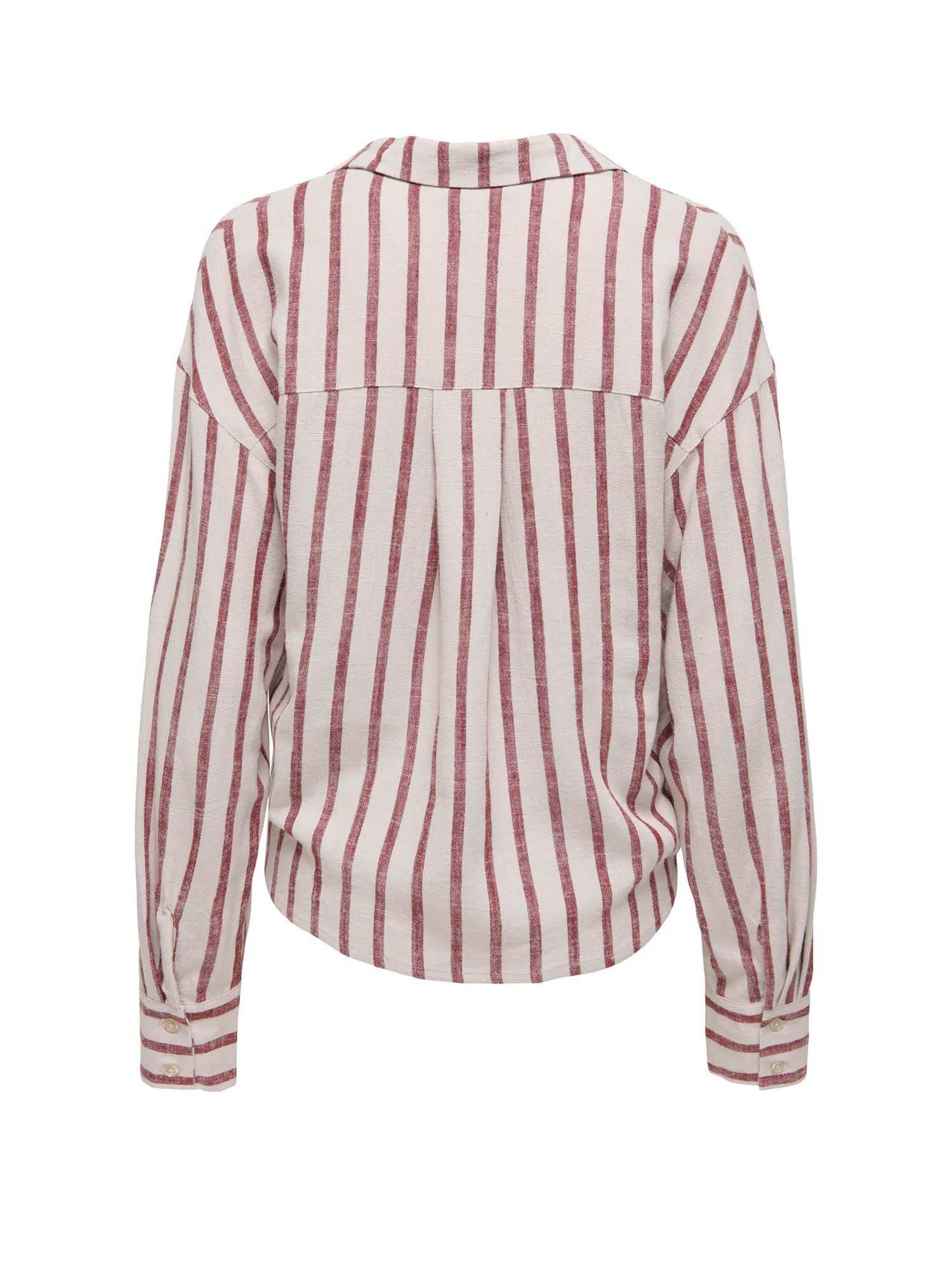 Only Camicia Onlsiesta L/S Linen Bl Balloon Multicolore