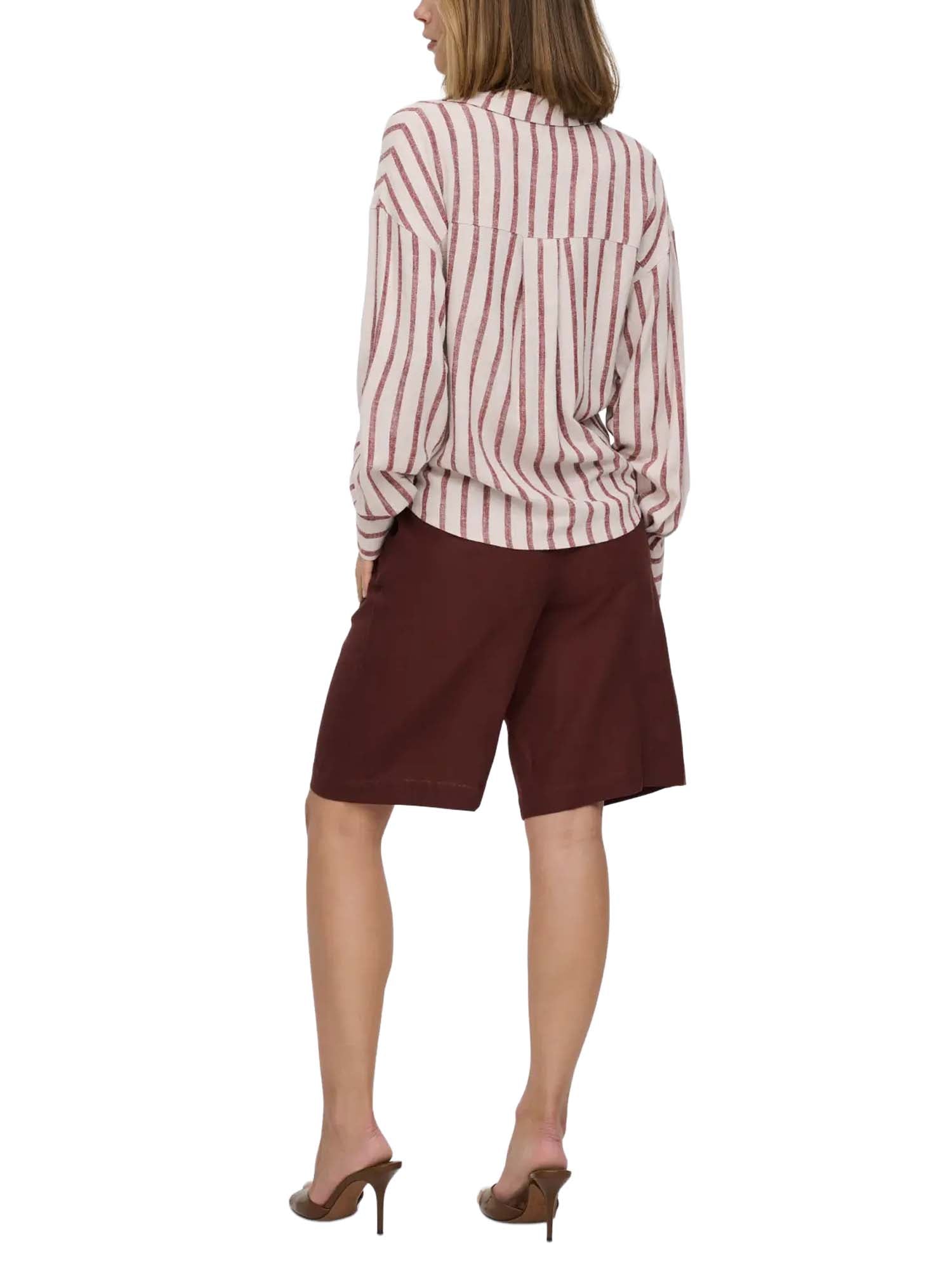 Only Camicia Onlsiesta L/S Linen Bl Balloon Multicolore