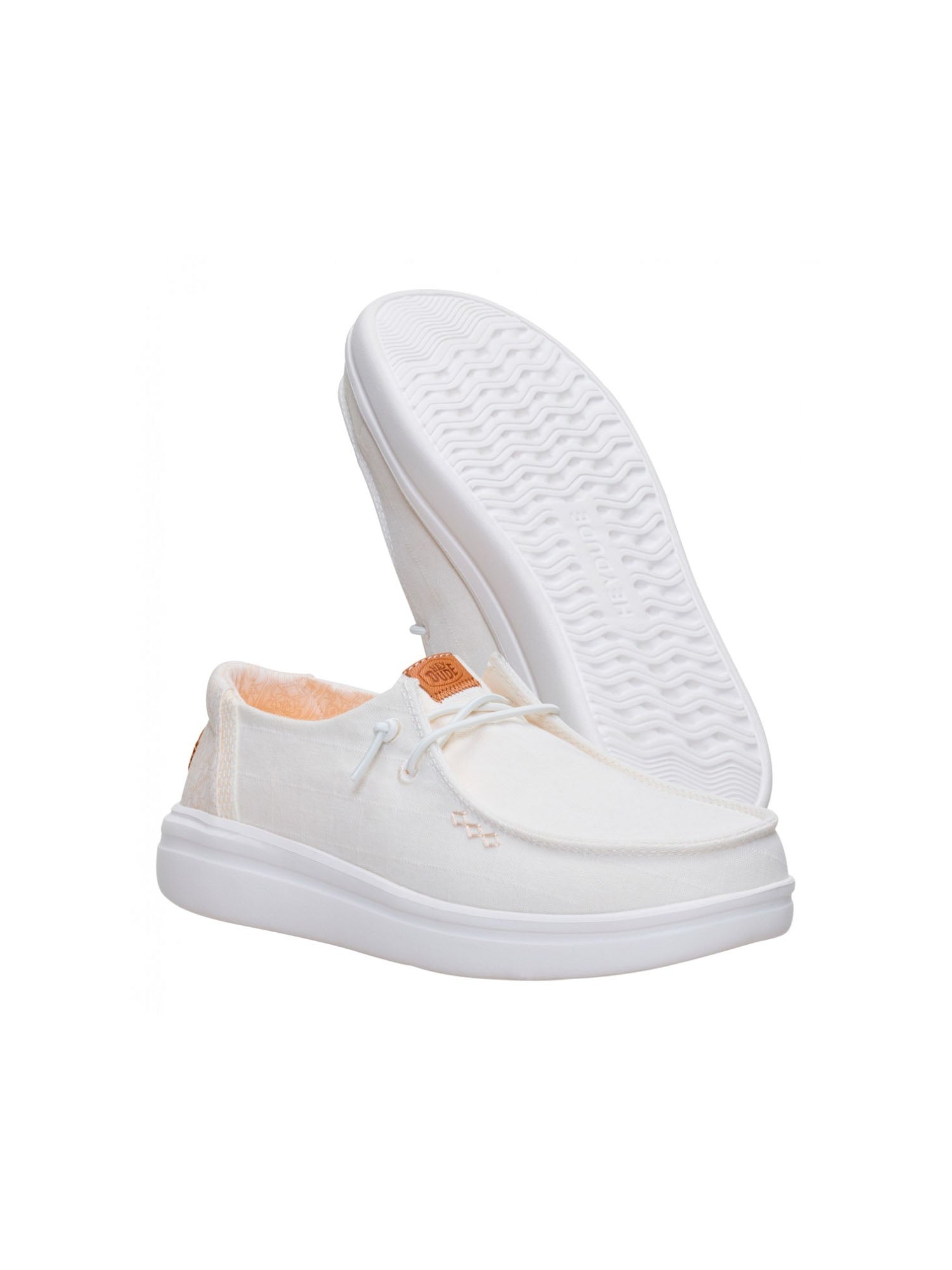 Hey Dude Wendy rise chambray grid Bianco