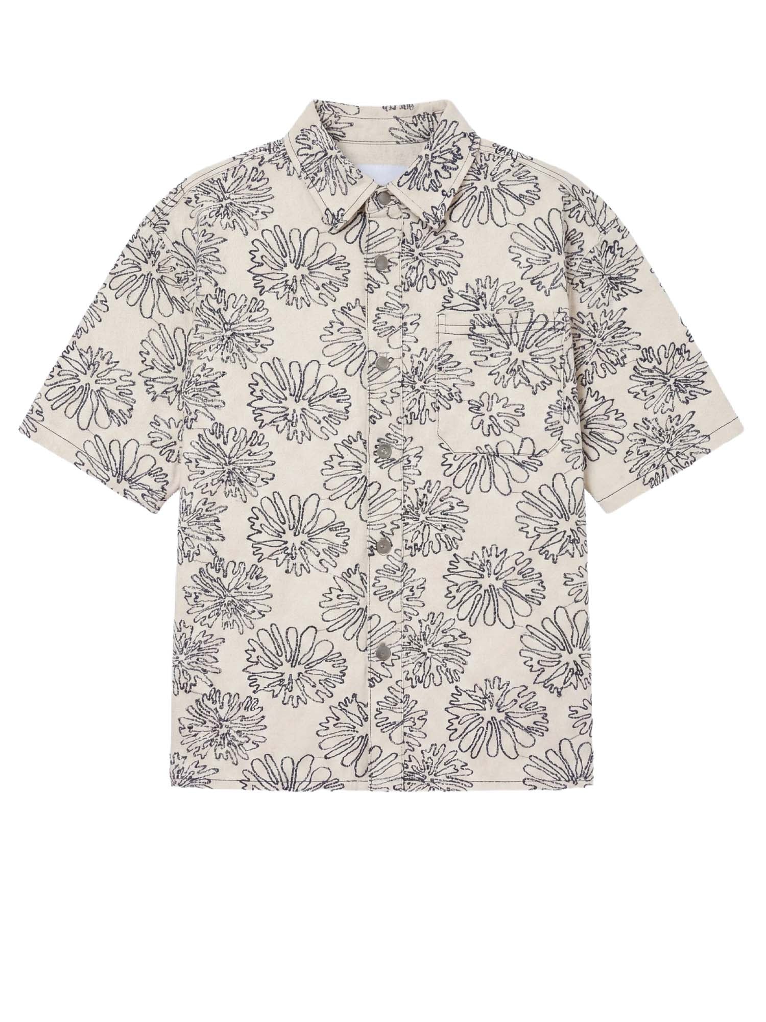 Project X Paris Camicia maniche corte Street bloom Beige