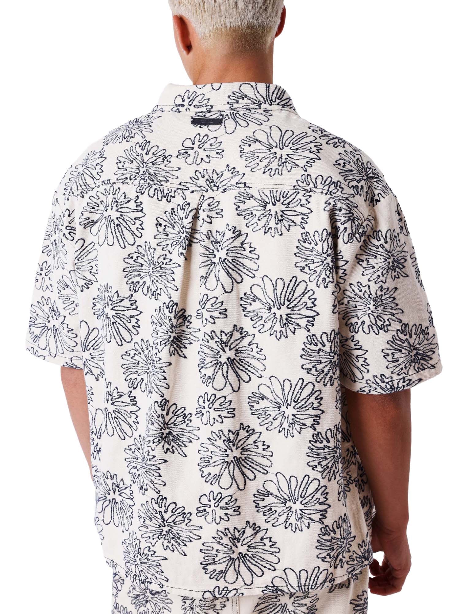 Project X Paris Camicia maniche corte Street bloom Beige