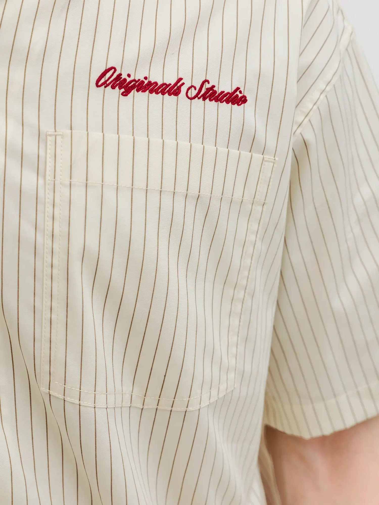 Jack & Jones Camicia Jormenton poplin stripe resort Bianco