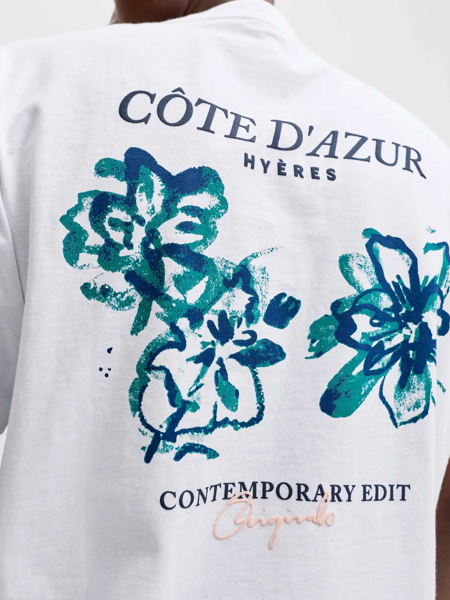 Jack & Jones t-shirt Jorhyeres back crayon Bianco