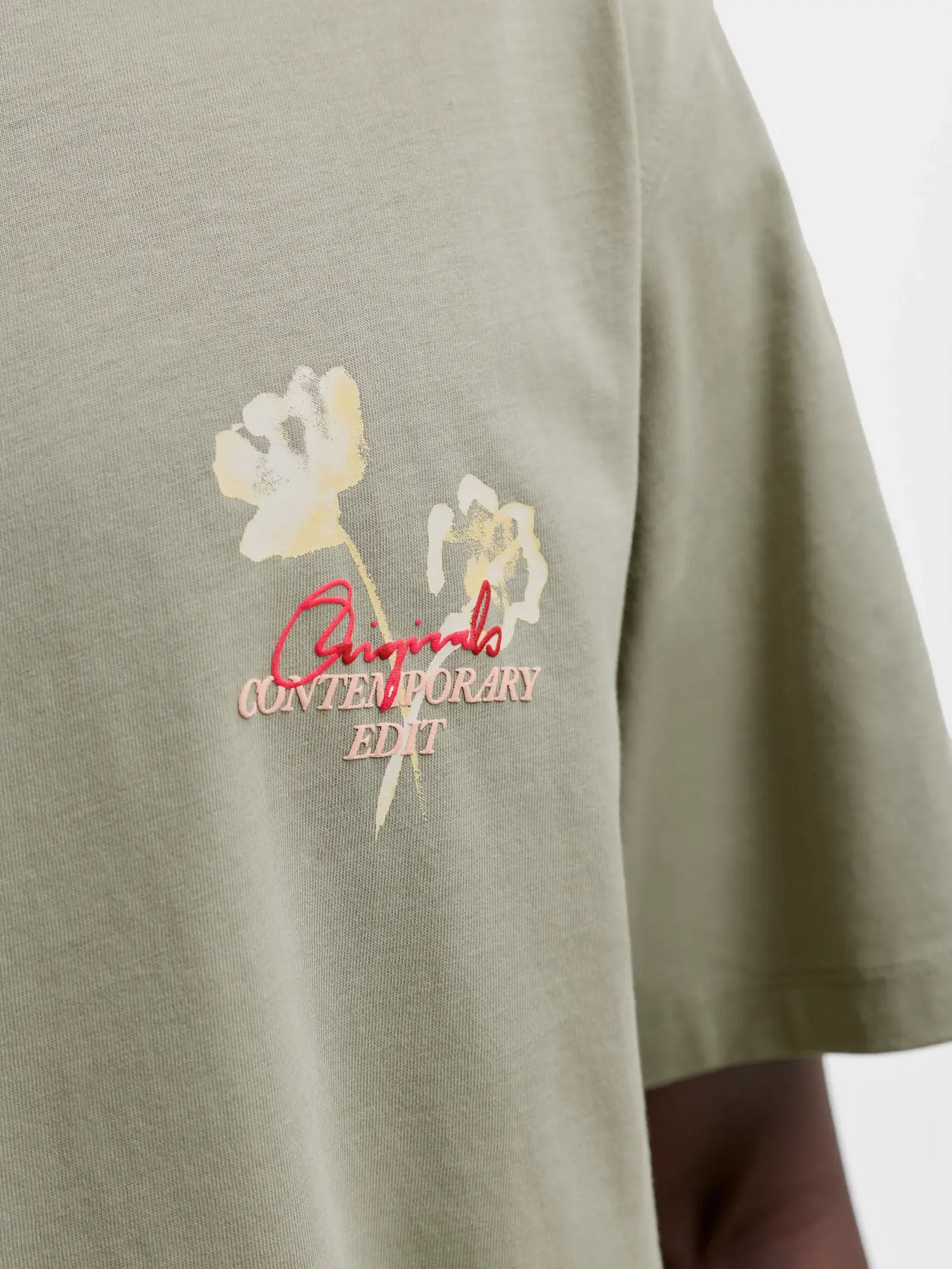 Jack & Jones t-shirt Jorhyeres back crayon Grigio