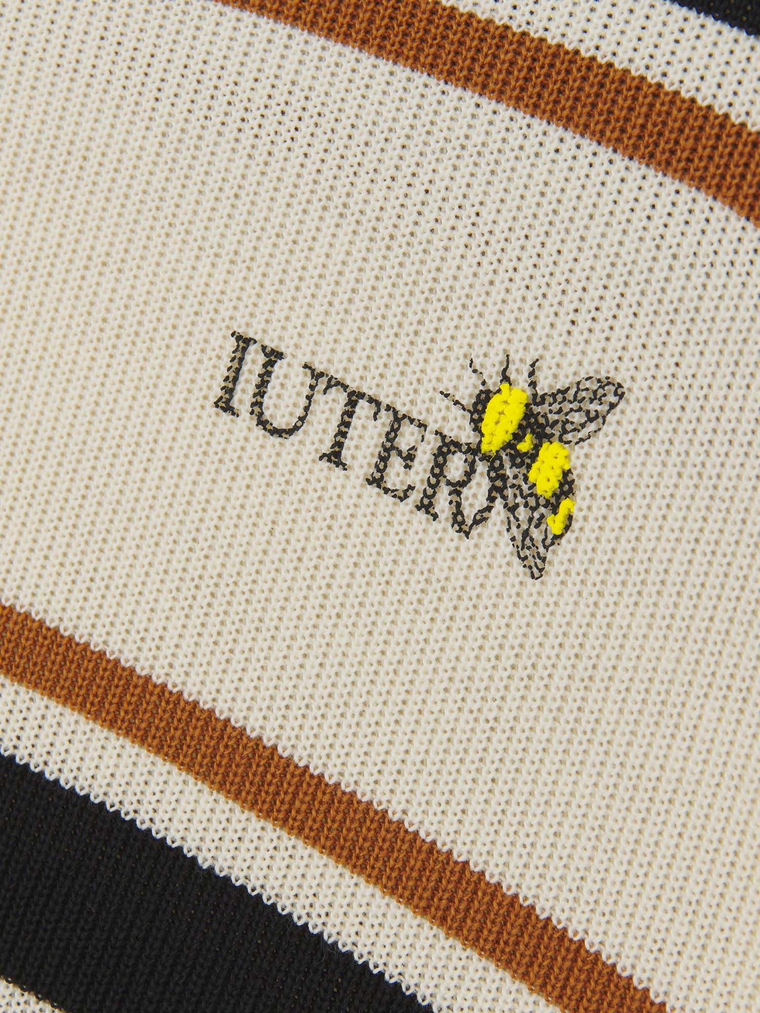 Iuter Harmony Striped Knit Over Tee Bianco