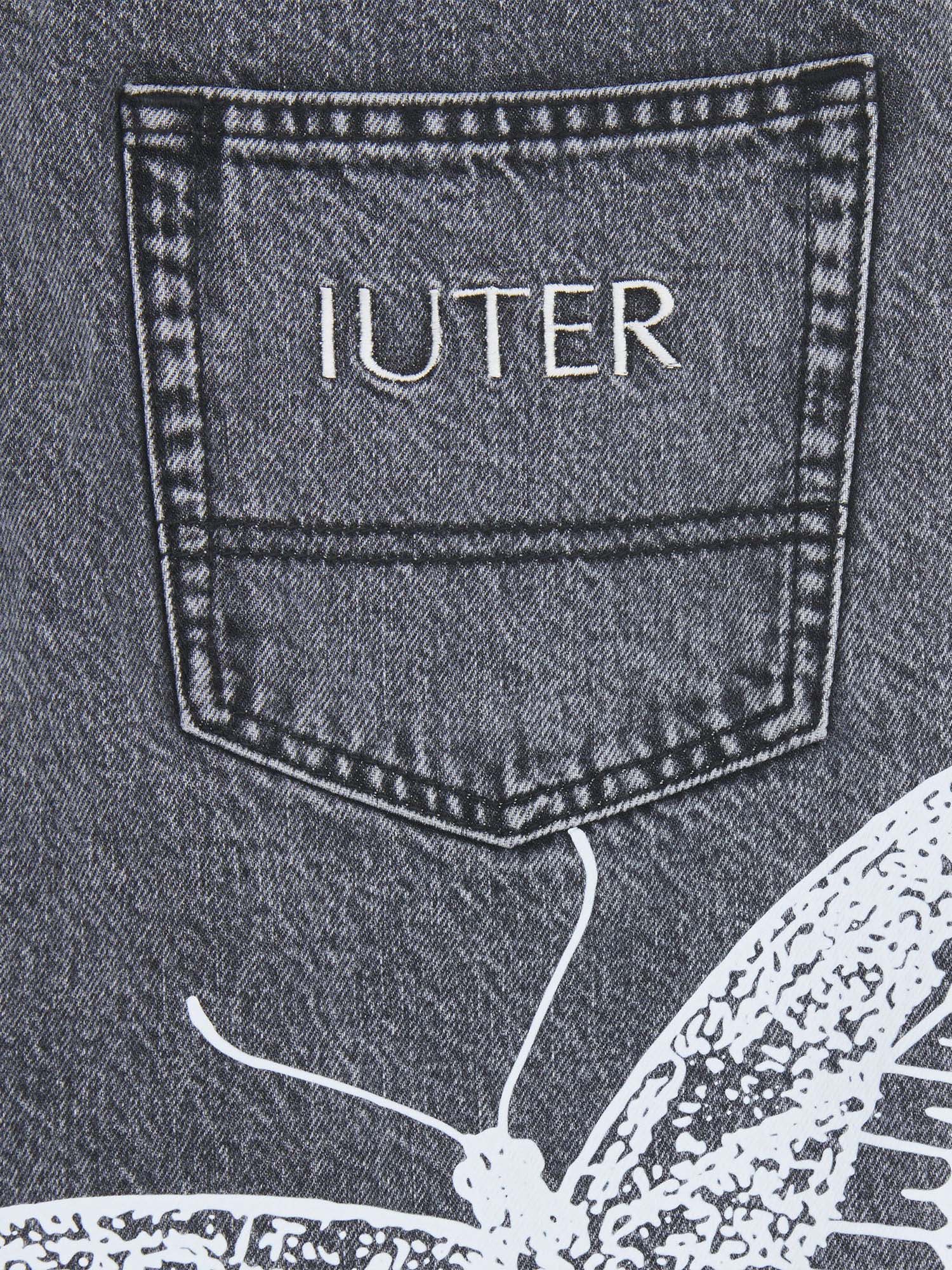 Iuter Shorts Butterfly Loose Denim Grigio