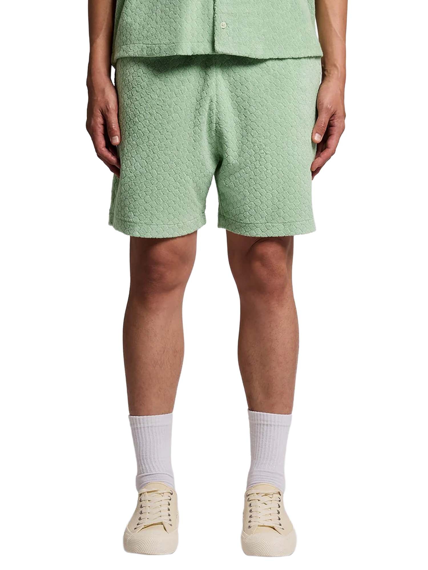 Lyle & Scott Shorts Honeycomb Effect Towelling Verde