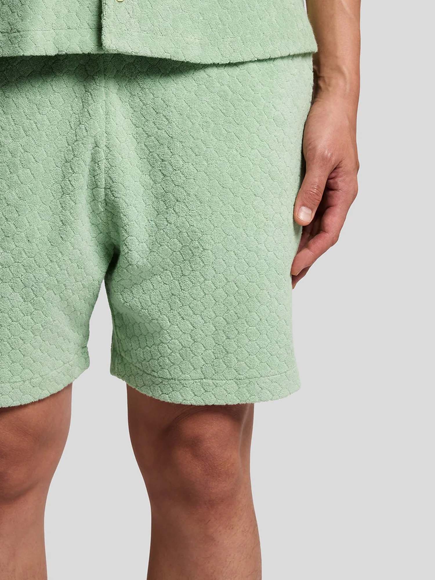 Lyle & Scott Shorts Honeycomb Effect Towelling Verde