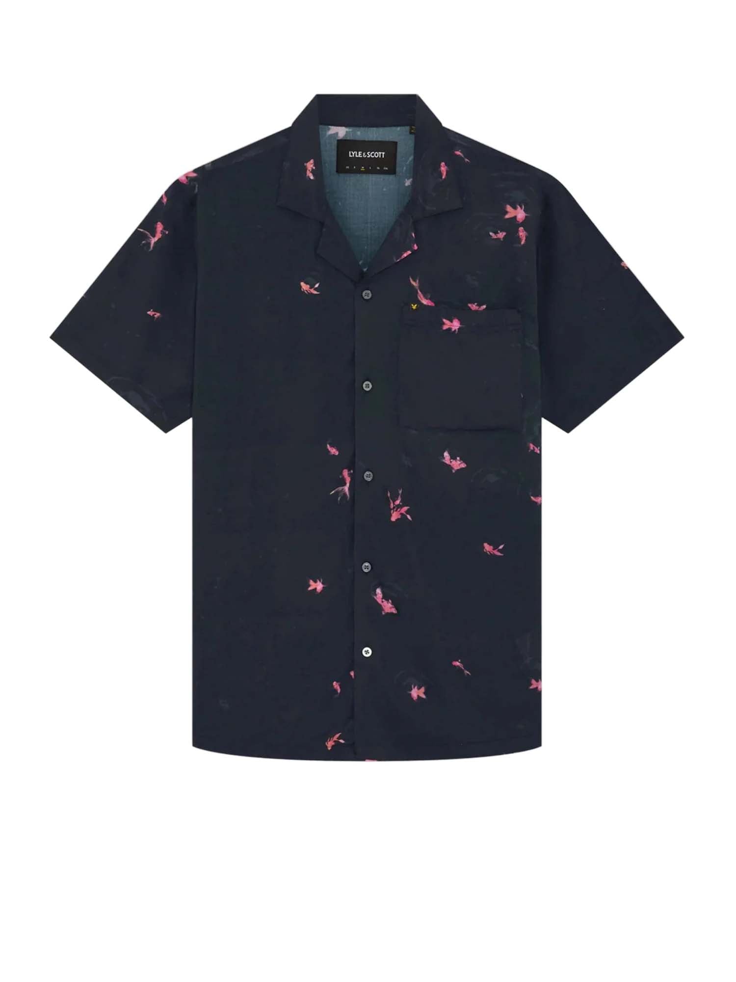 Lyle & Scott Camicia Goldfish Graphic Resort Blu