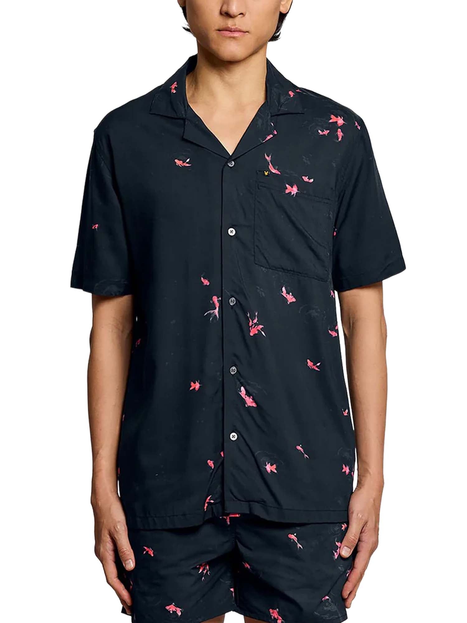 Lyle & Scott Camicia Goldfish Graphic Resort Blu