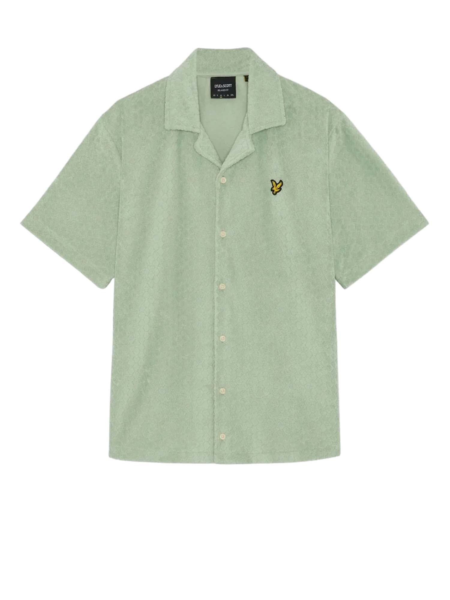 Lyle & Scott Camicia Honeycomb Effect Towelling Verde