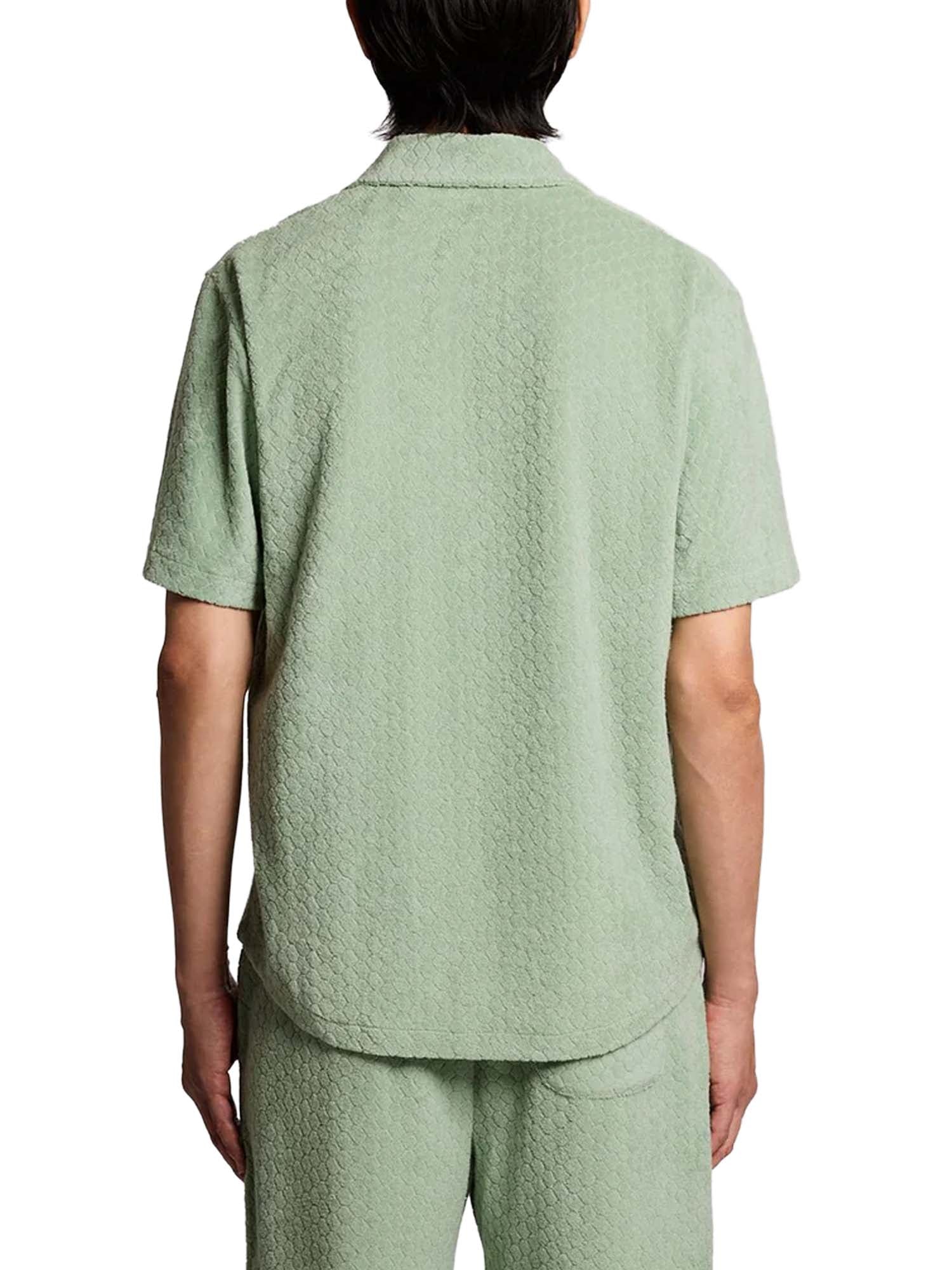 Lyle & Scott Camicia Honeycomb Effect Towelling Verde