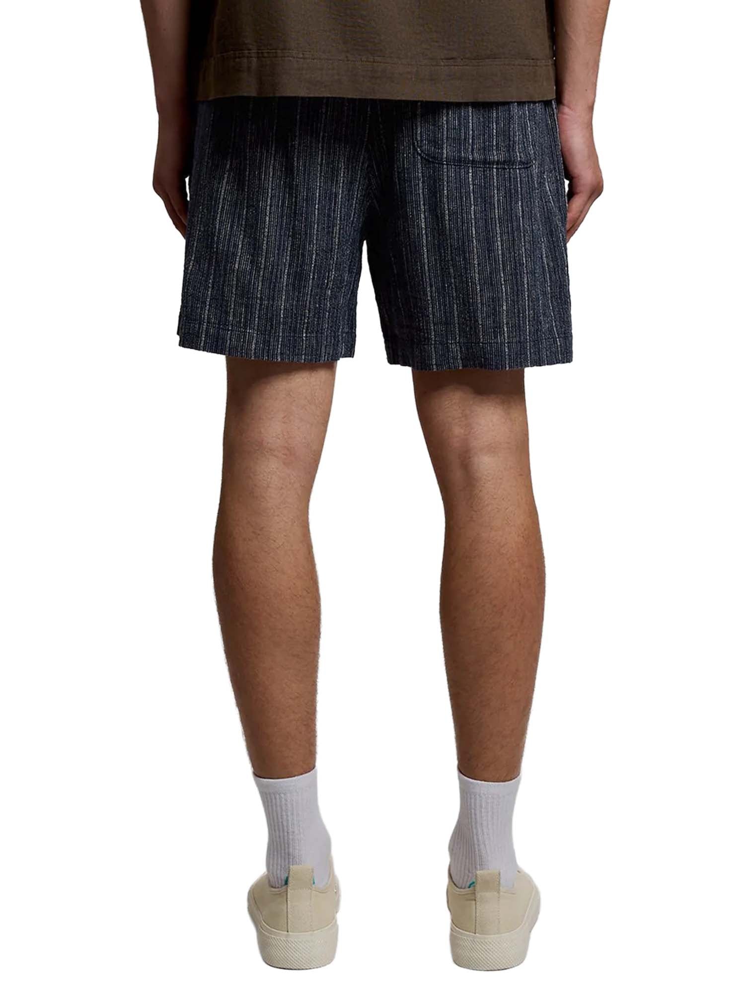Lyle & Scott Shorts Linen Blend Stripe Blu