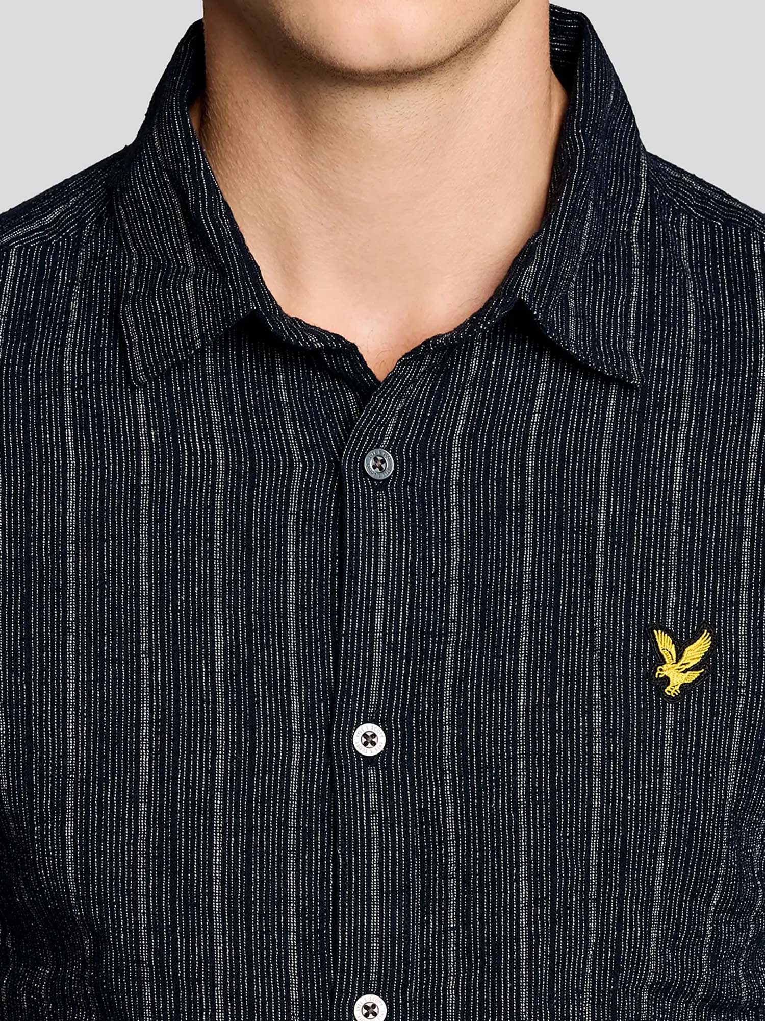 Lyle & Scott Camicia Ticking Stripe Blu